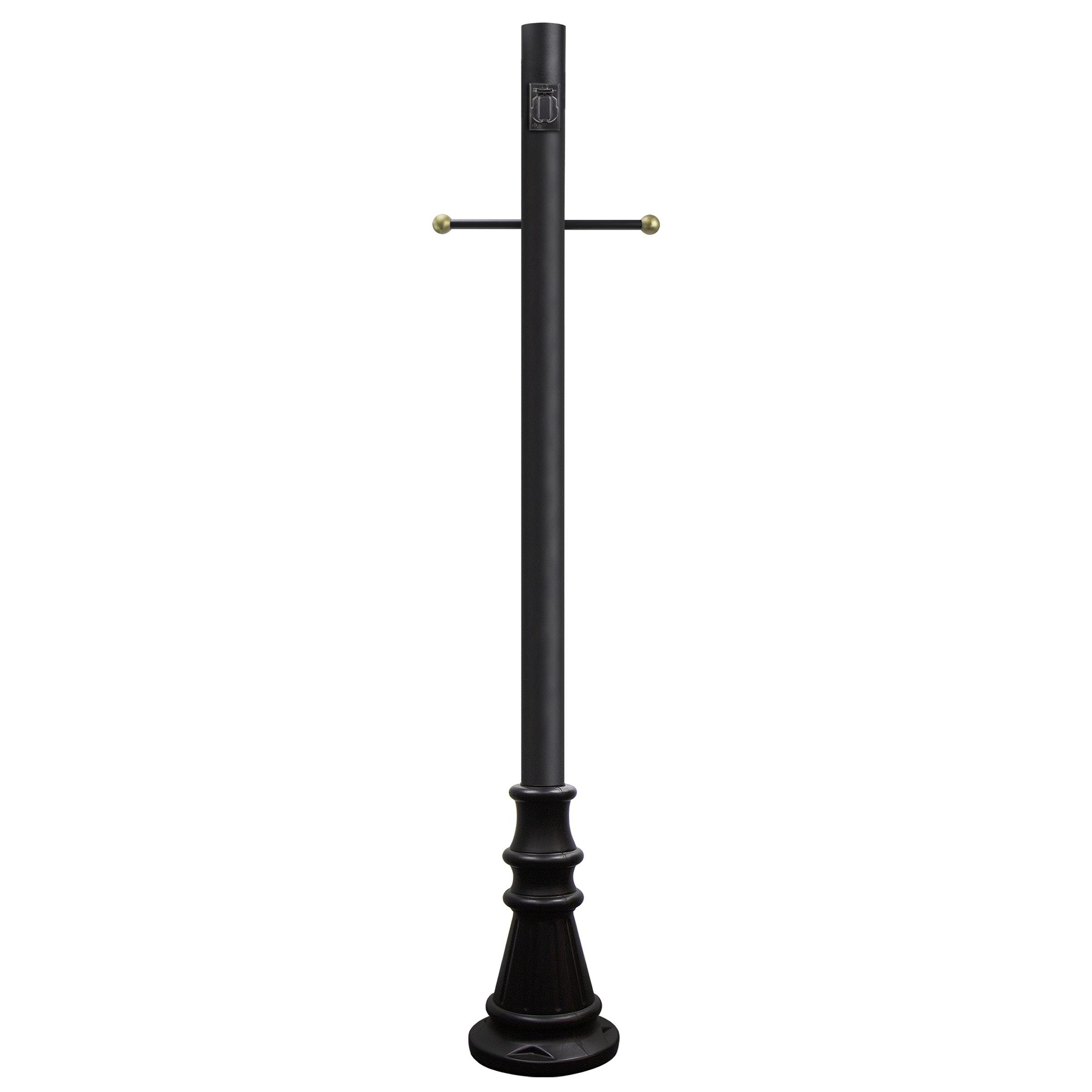 Solus SM6-CSTP-BK Cross Arm Included Surface Mount 72-Inches Black Modern/contemporary Outdoor Pole