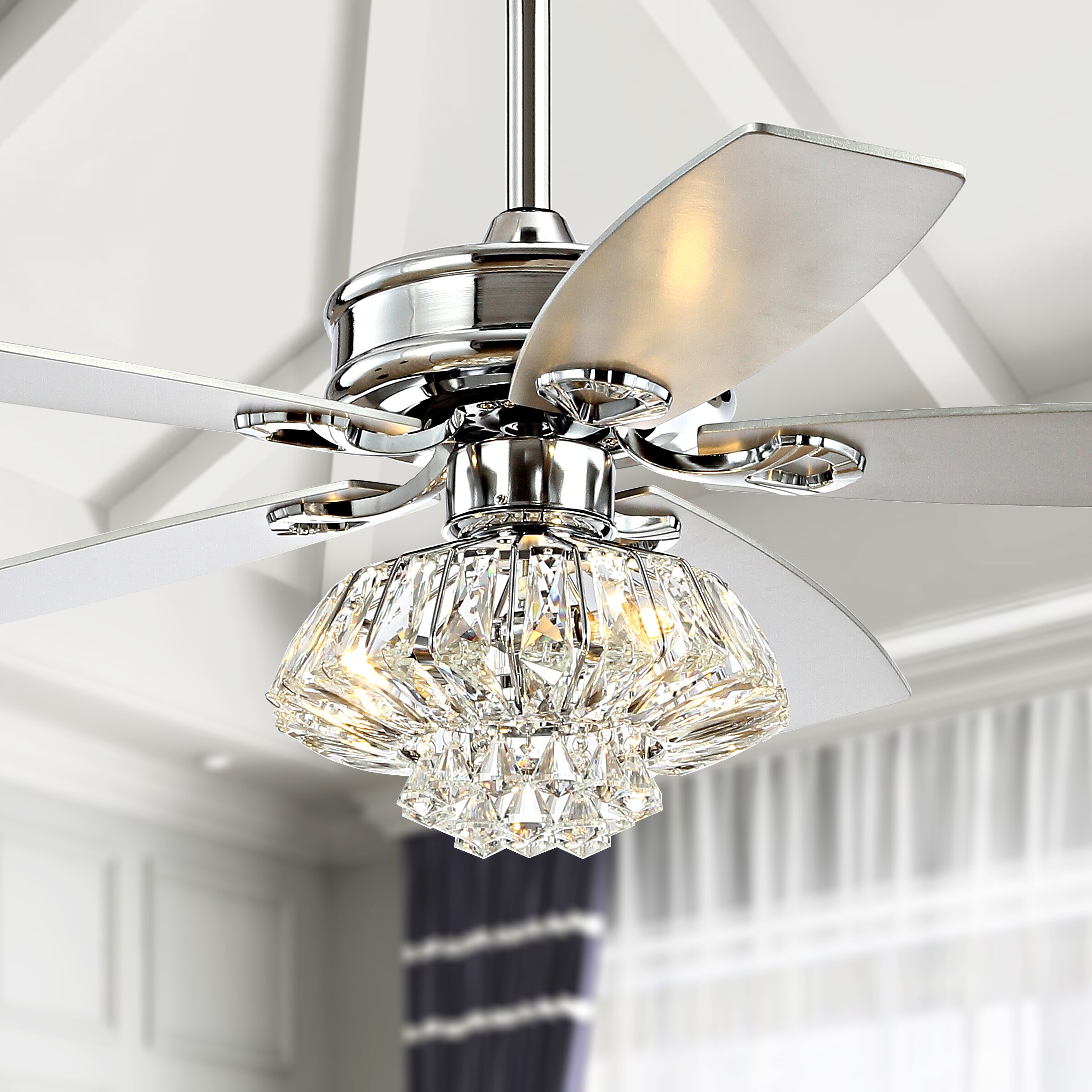 Kate 3-Light Crystal Glam Bedrooms Ceiling Fans at Lowes.com