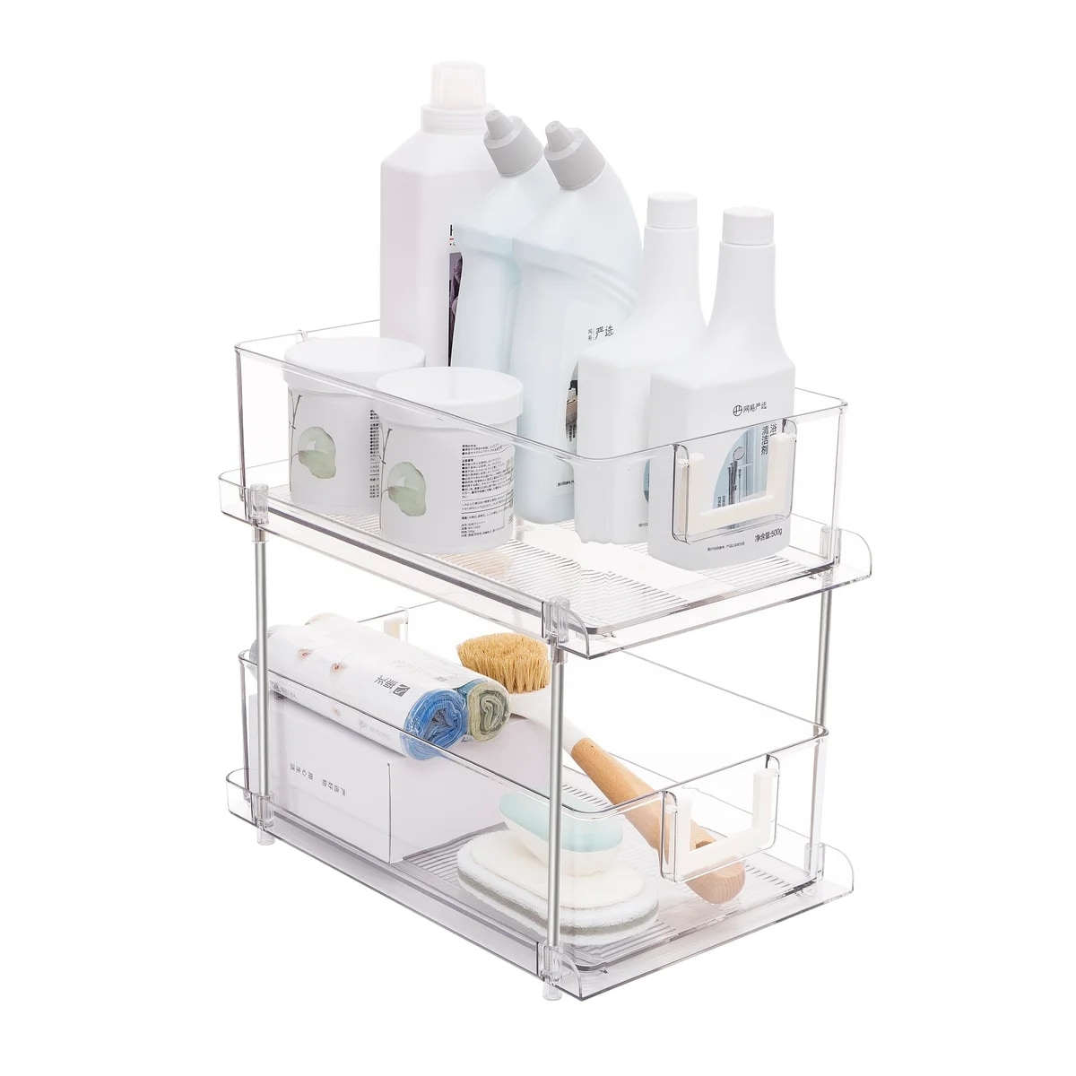 J&V TEXTILES 1330-CL-KD Clear Plastic Bathroom organizer