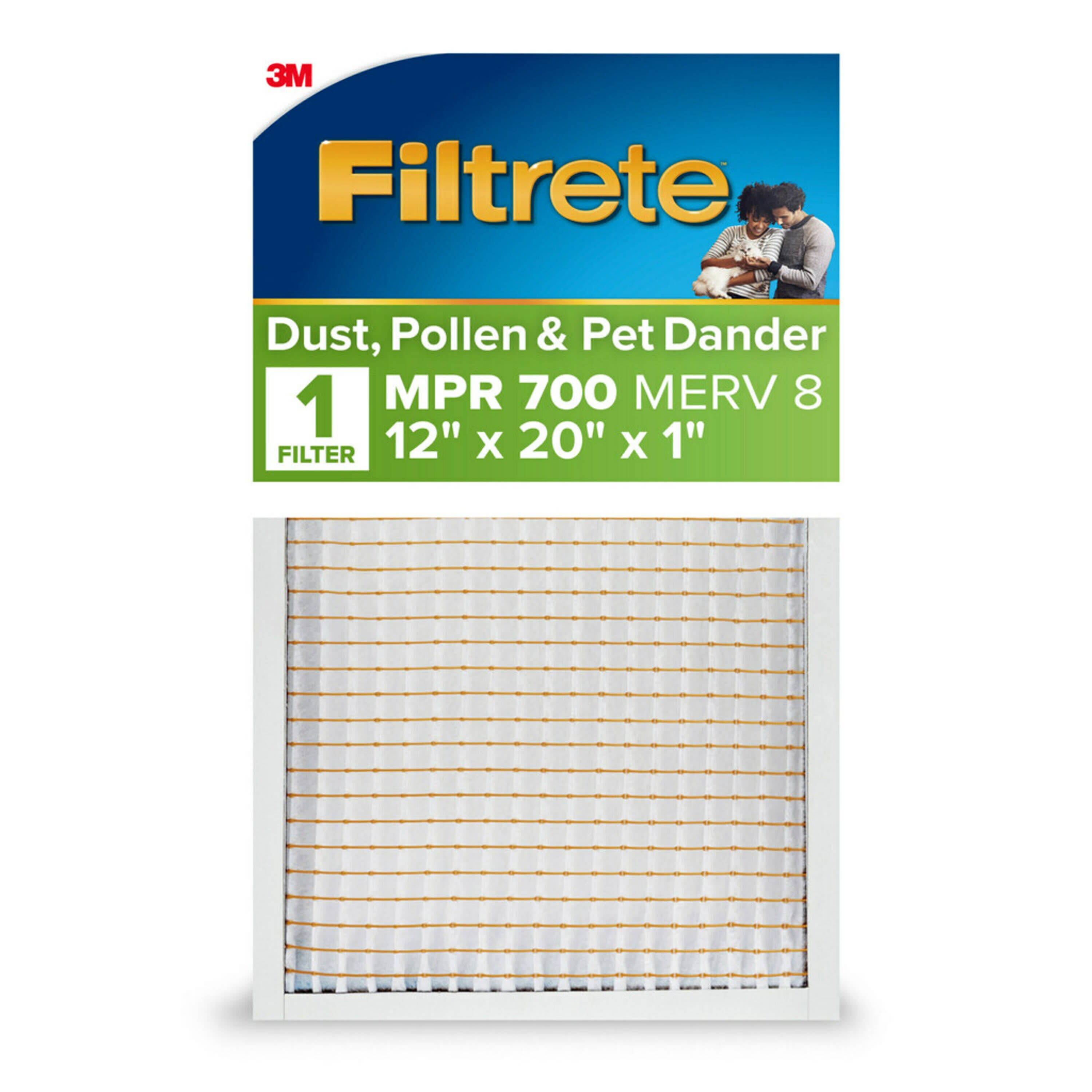 Filtrete 719-4 12 x 20 x 1 MERV 8 700 MPR Dust, Pollen, and Pet Dander Reduction Electrostatic Air Filter