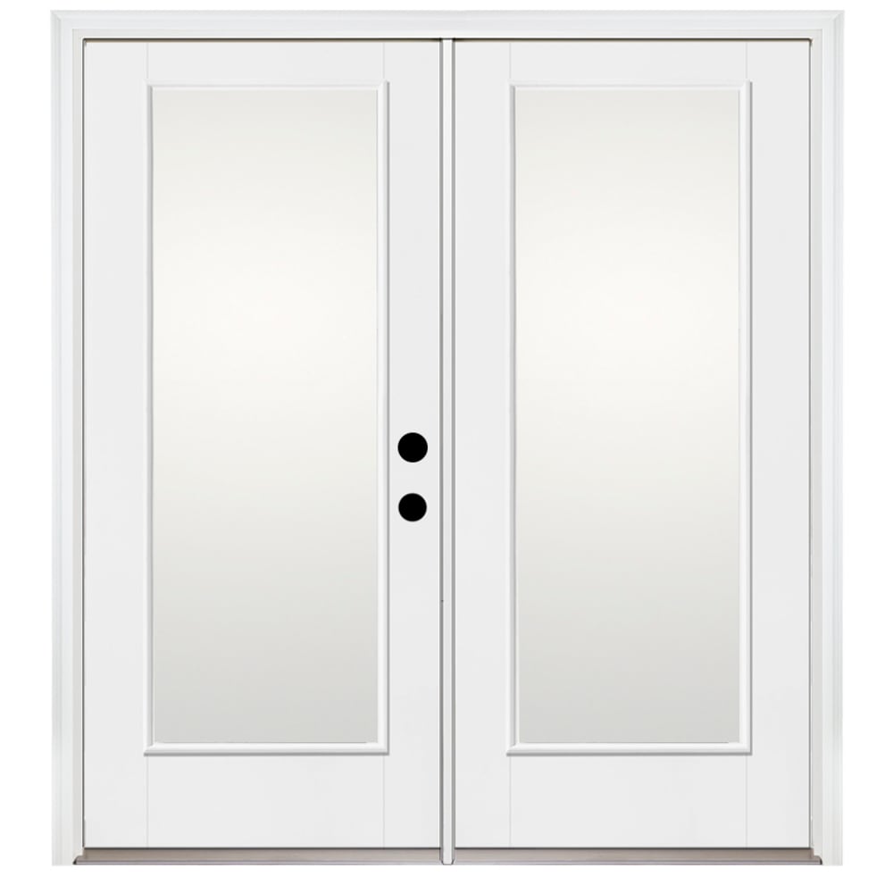 Standard Size and Retro Fit Full Lite Fiberglass Patio Prehung Double Door  Unit