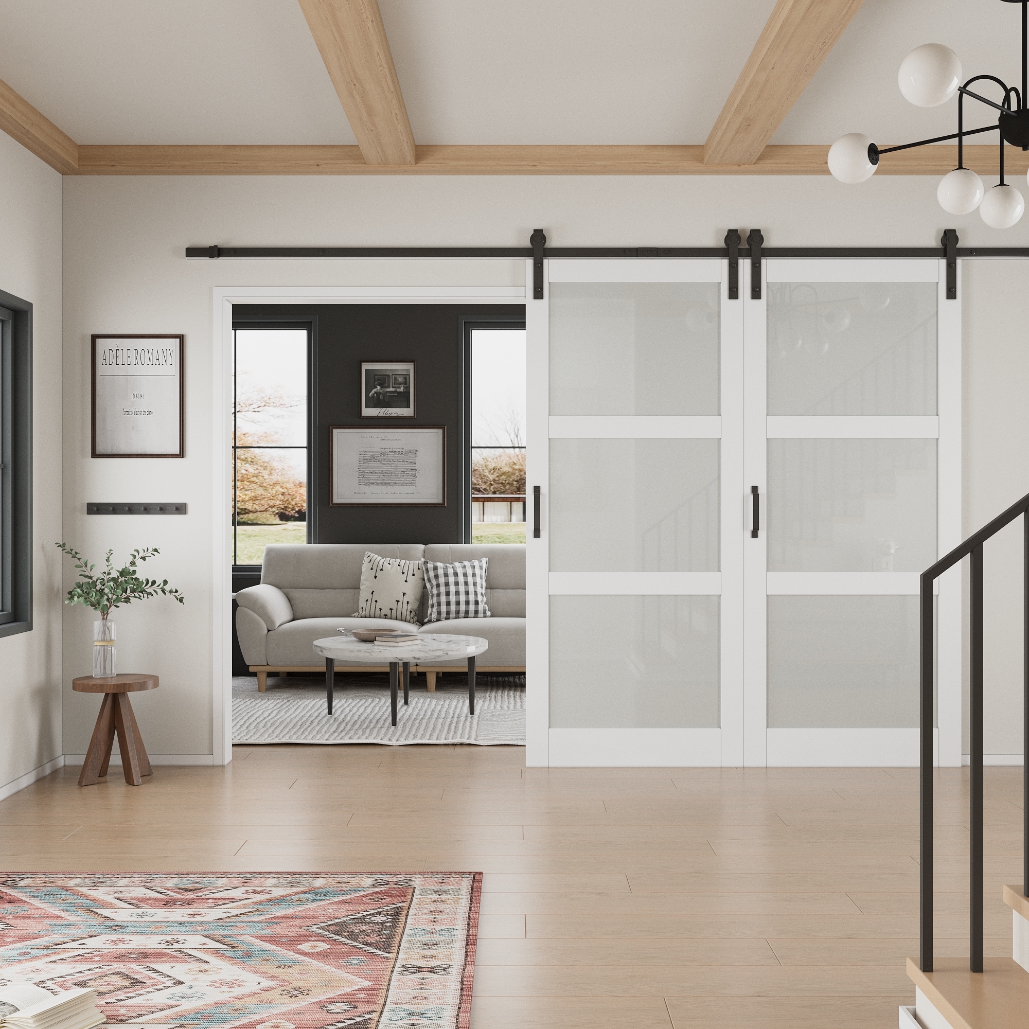 JUJUBON IN-BDBD1-3G-72 Barn-Doors - View #2