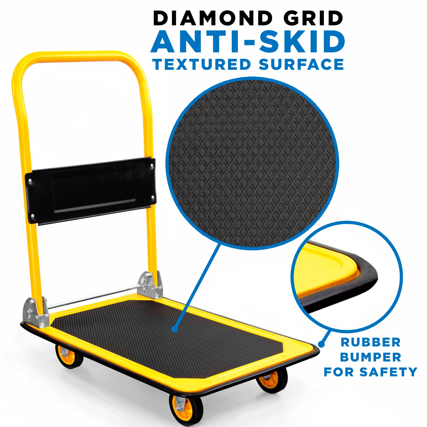 Mount-It! Foldable Aluminum Dolly with 330 lbs Capacity, Anti-Skid 