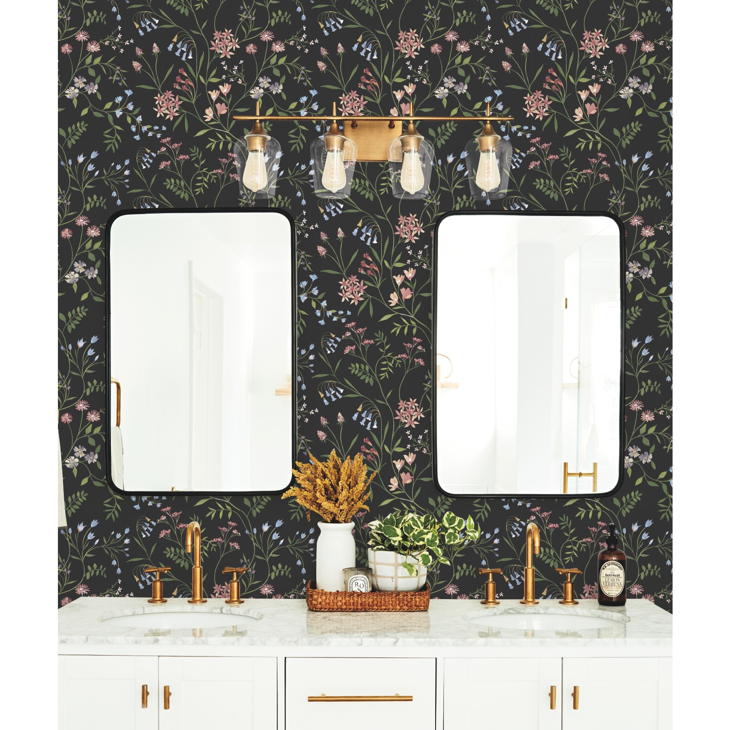 RoomMates RMK12180PLW 30.75-Sq. Feet Green Vinyl Floral Self-adhesive Peel and Stick Wallpaper