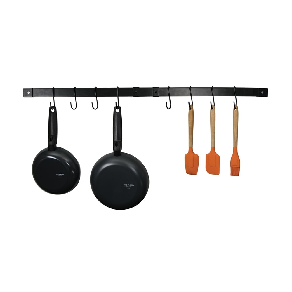 Details about   Hanging Rack Storage Kitchen Organizer Pot Pan Ceiling Holder Shelf Hooks Black 
