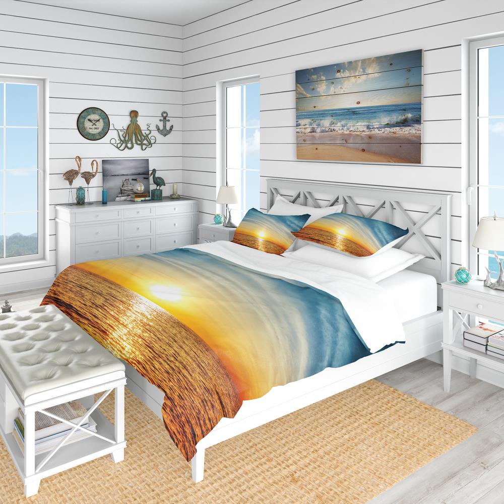 Designart BED10919-T 3 -Piece Blue Twin Duvet cover Set