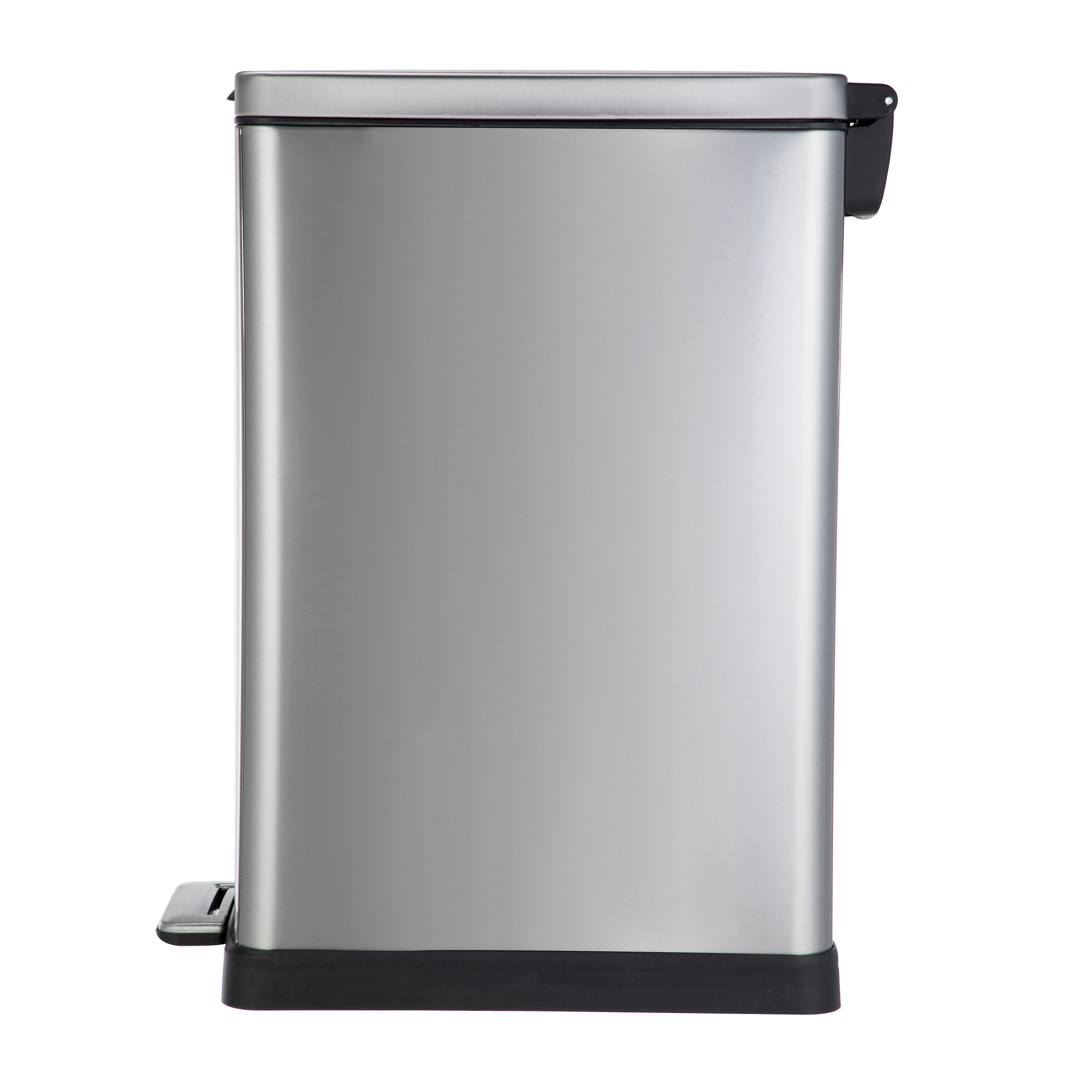 Mind Reader Dual Recycling Bin, Kitchen Trash Can, Garbage Bin, Lid,  Stainless Steel, 18 L x 10.5 W x 15.5 H, Silver