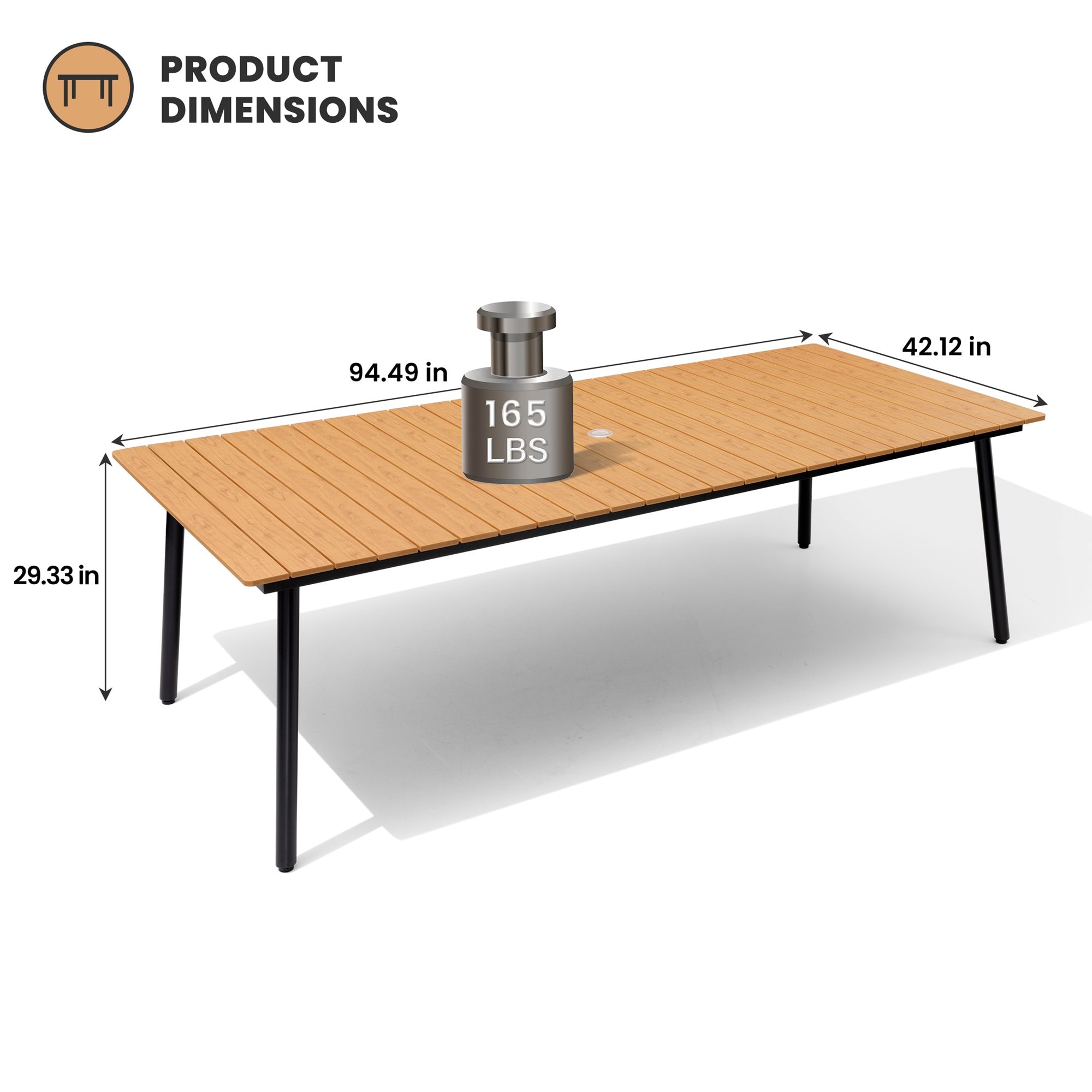 Crestlive Products CL-TB012BRN240 Patio-Tables - View #3