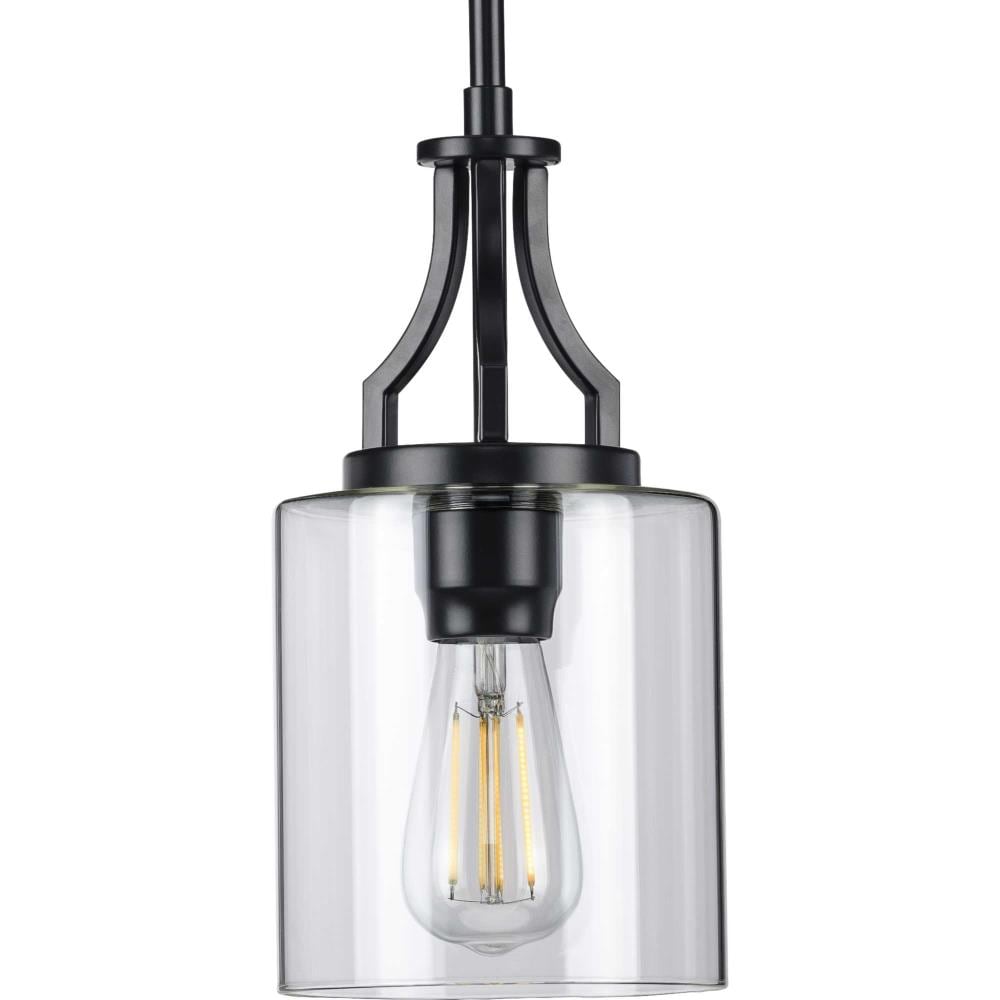 Progress Lighting P500208-031 Lassiter 1 -Light Graphite Modern/contemporary Seeded glass Cone Small Hanging Pendant light
