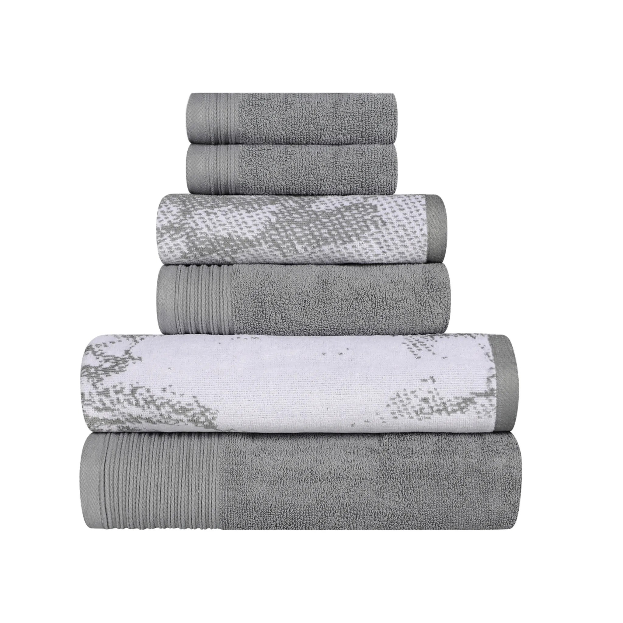 Slickblue Cotton Quick Dry Bath Towel Set Marble Jacquard Terry Velour Bathroom Towels Bath Hand Face Towels Multiple Size and Color Options