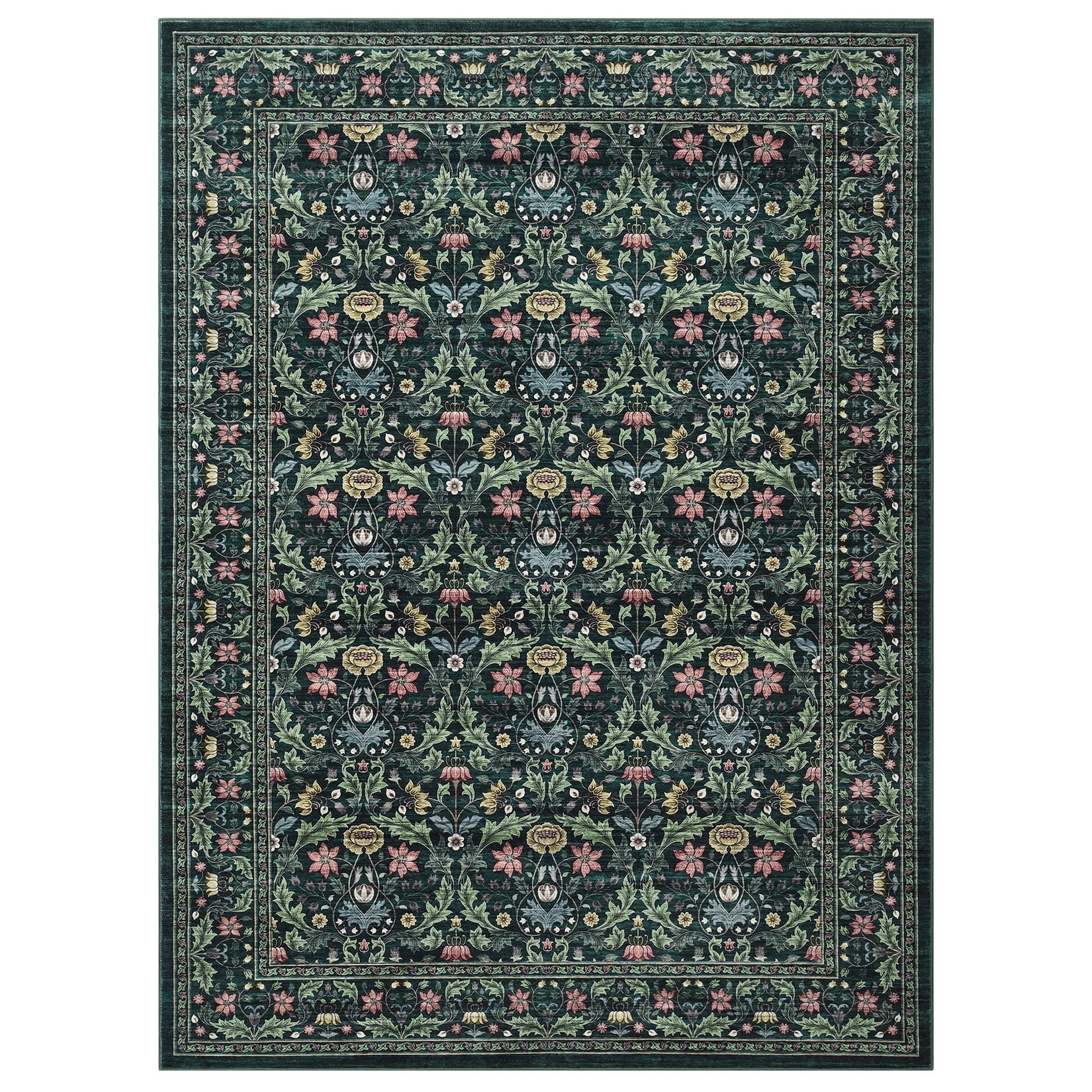 Garvee - 5 x 7 ft Green Rectangular Bedroom Living Room Dining Room Home Office Soft Non Slip Flo...