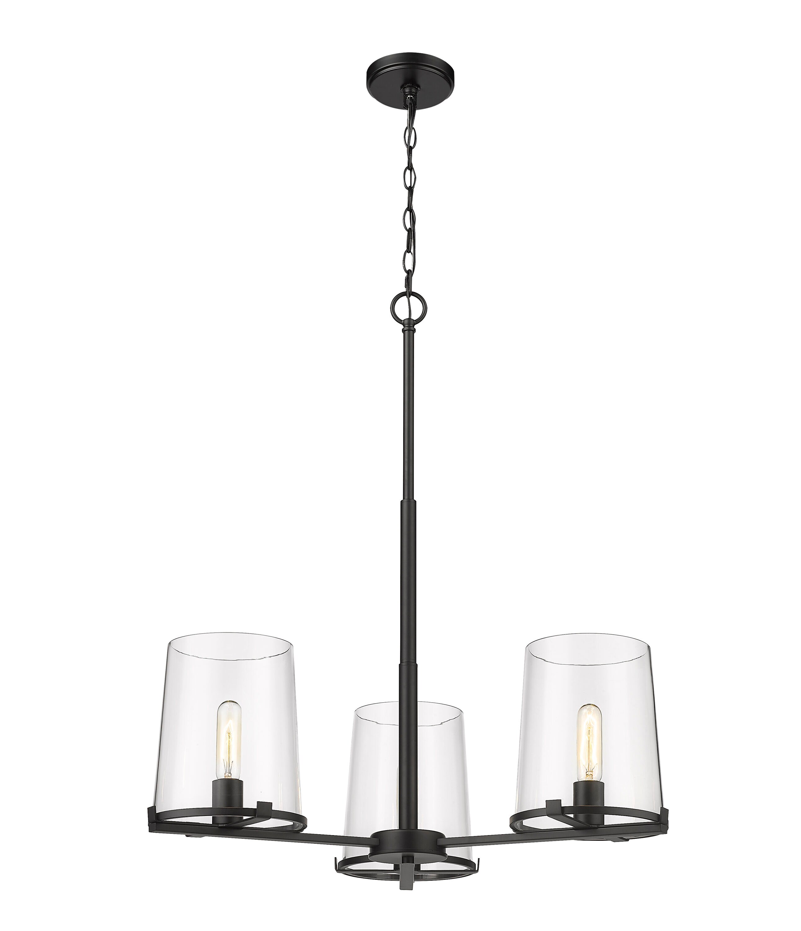 Z-Lite 3032-3MB Callista 3 -Light Matte Black Transitional For Use in Bathrooms, Bedrooms, Dining Rooms, Foyers, Kitchens, Living Rooms Chandelier