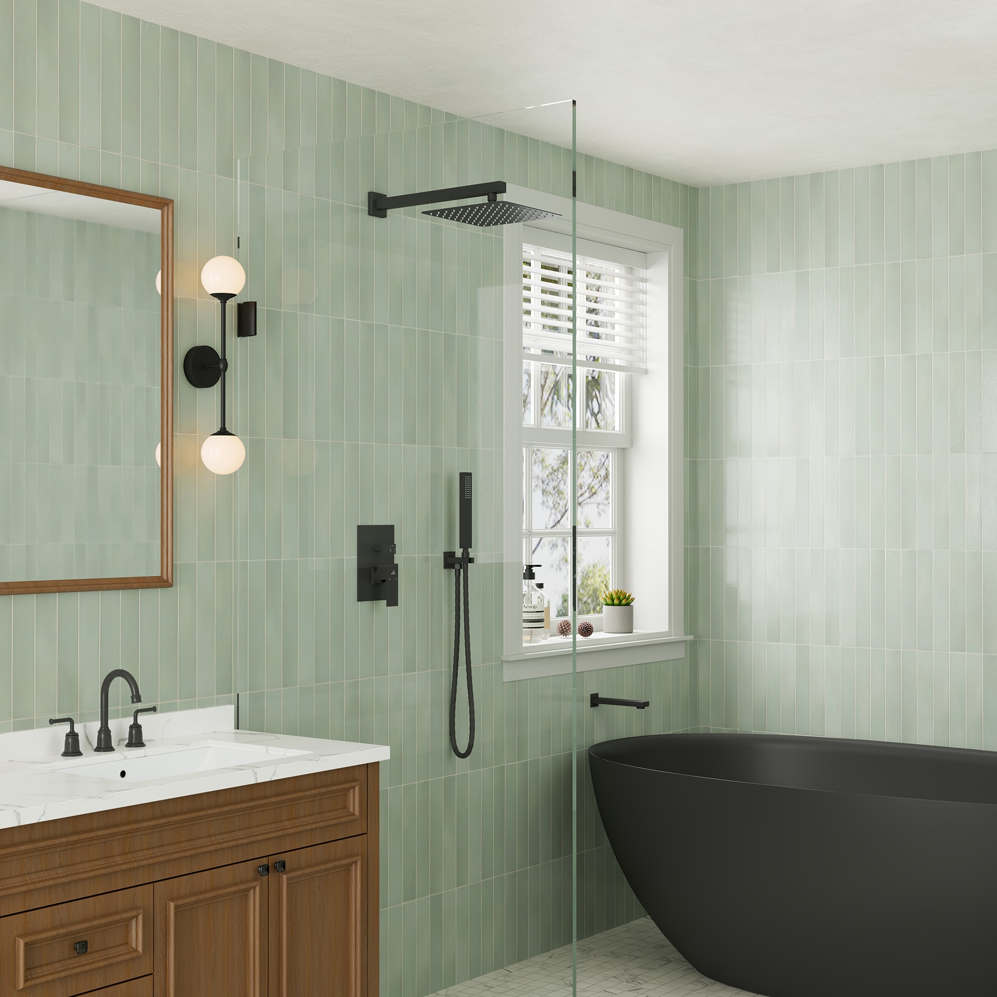 CASAINC M6603-A-10-MB Showerhead-Bar-Panels - View #2