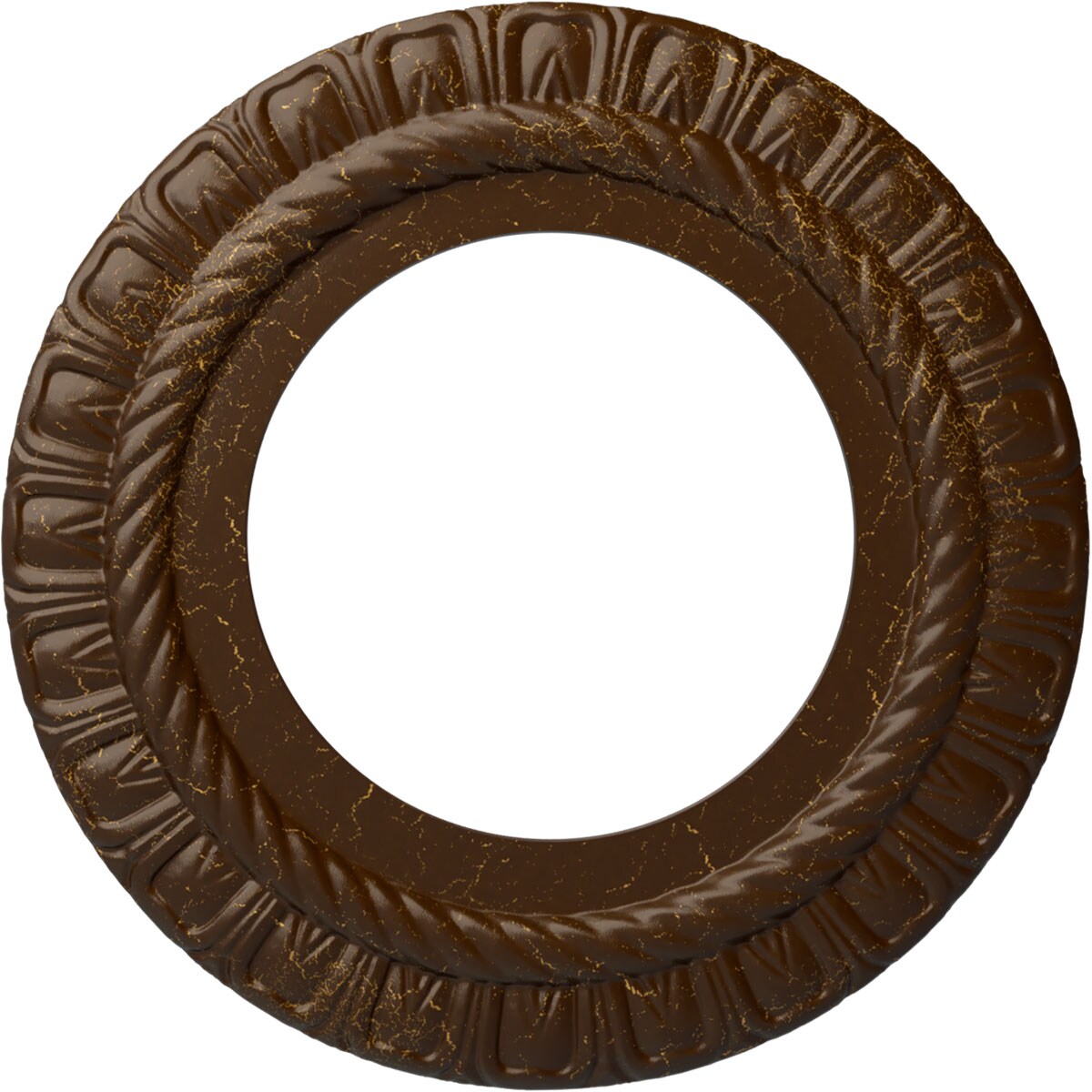Ekena Millwork CM10CLRBC Claremont 10.625-in W x 10.625-in L Painted Root Beer Crackle Polyurethane Whole Ceiling Medallion