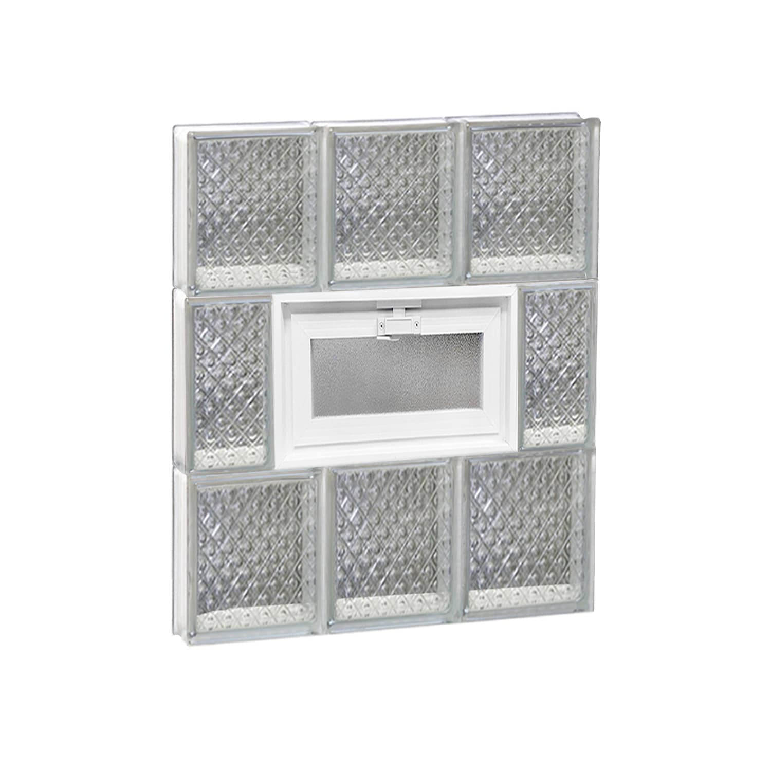 REDI2SET V1824DP Diamond Glass 17-1/4-in x 23-1/4-in Frameless Replacement Vented Glass Block Window