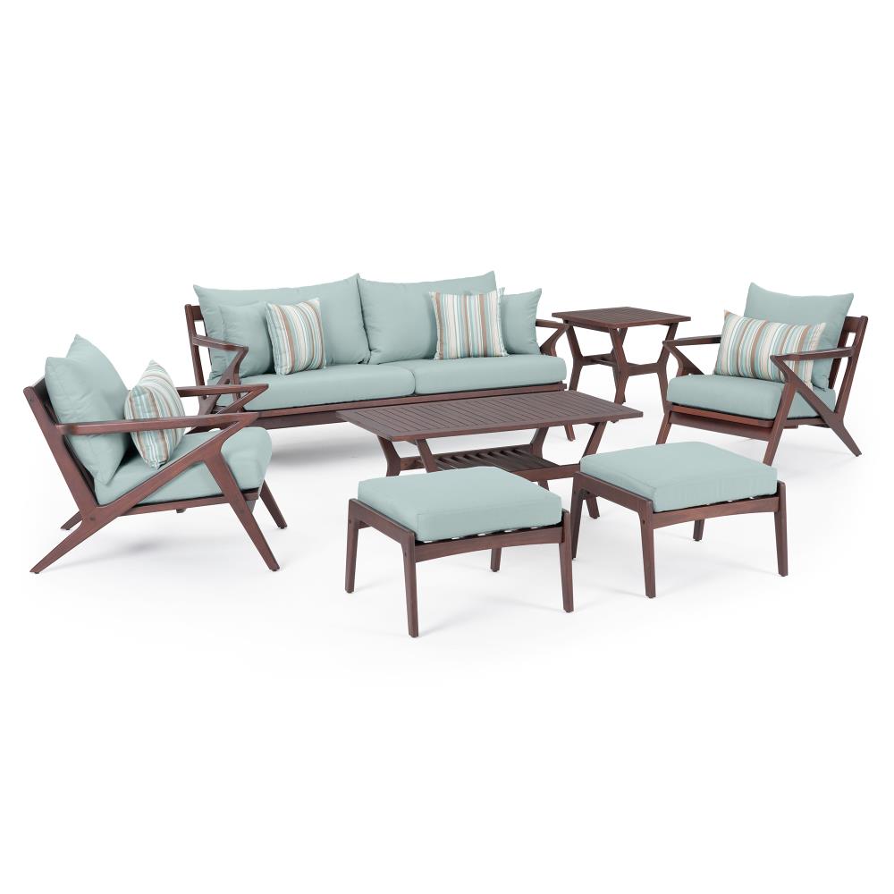 RST Brands OP-AWSS7-VGHN-BLS-K Vaughn 7-Piece Patio Conversation Set with Blue Sunsharp Cushions