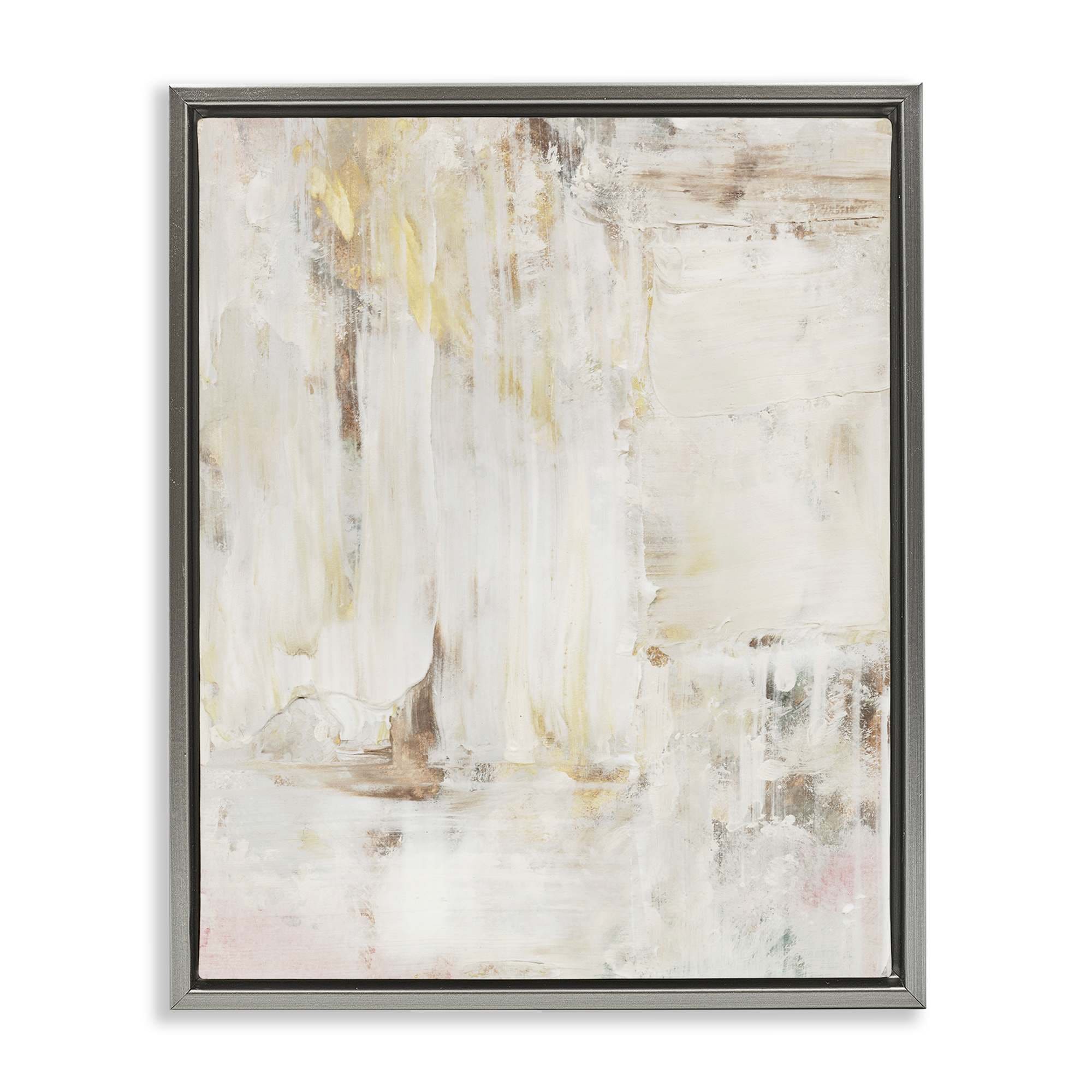 Stupell Industries BS-348-FFL-24X30 Natural Muted Abstract Gray Framed Floater Canvas Wall Art By Victoria Barnes 25 x 31