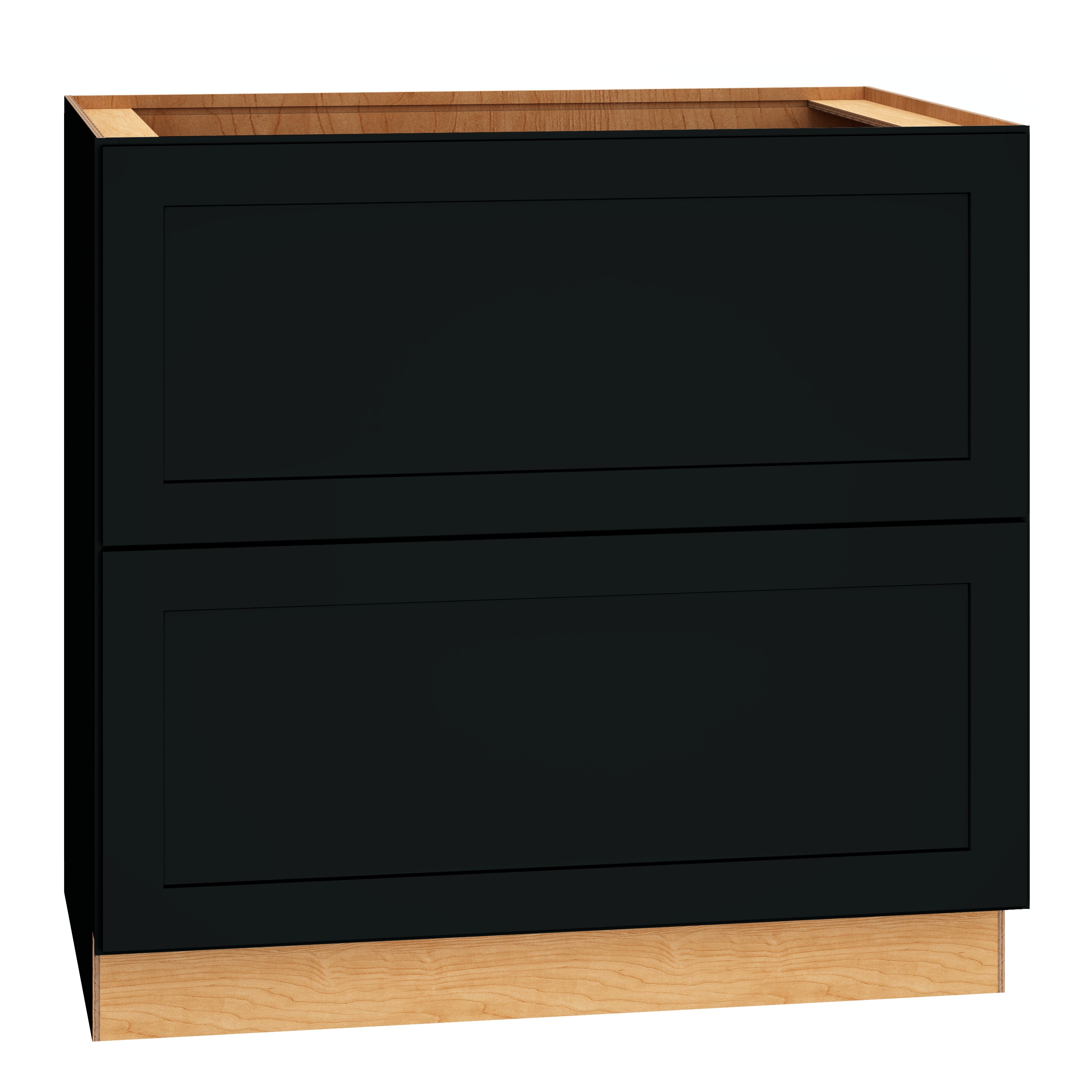 Diamond Express 61I-2DB36 Jamestown 36-in W x 34.5-in H x 24-in D Black 2 -Drawers Drawer Base Fully assembled Plywood Cabinet (Recessed Panel Shaker)