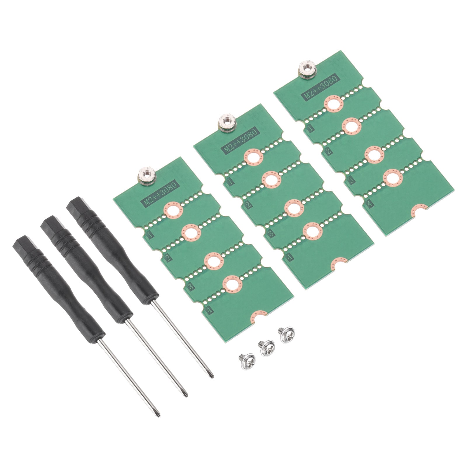 Unique Bargains 3pcs M2+ M.2 NGFF/NVME Length Extend Adapter 2230 2242 2260 2280 Multipurpose SSD Extension Bracket Card Plate PCB Board for PC Computer Case Green