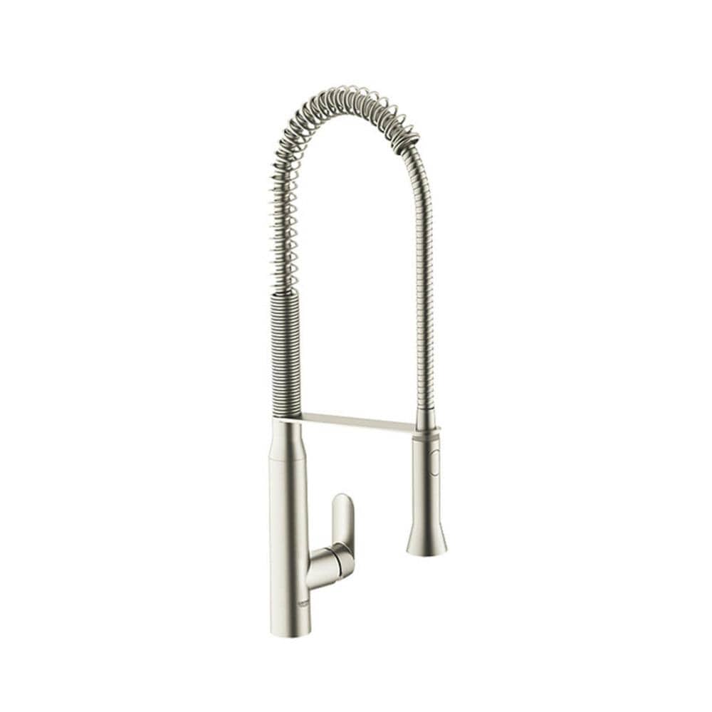 GROHE 32951DC0 K7 Supersteel Infinity Single Handle Pull-out Handle/Lever Kitchen Faucet with Sprayer Function