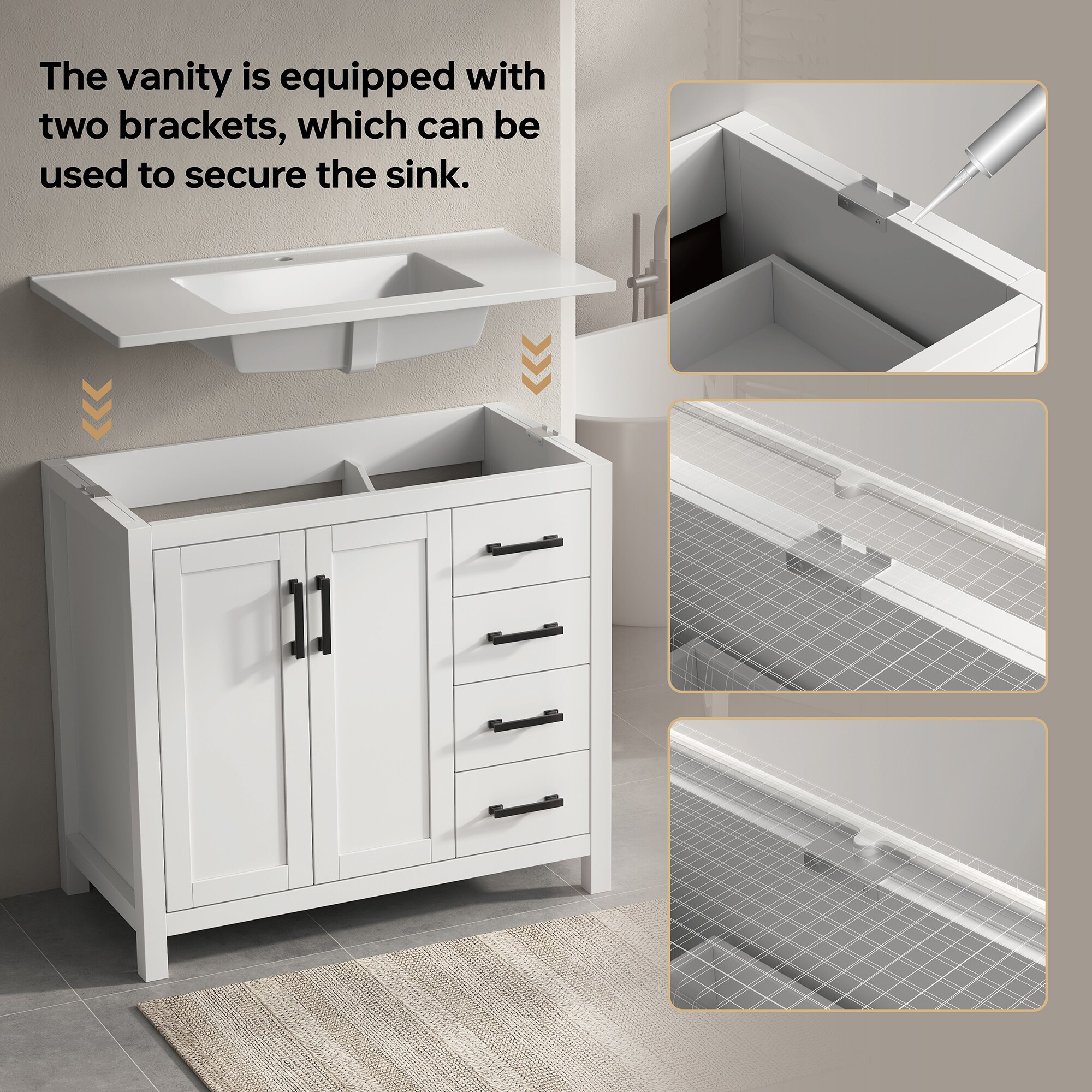 DELUXE LIVING V24033KD-36W Bath-Vanity-Combo - View #9