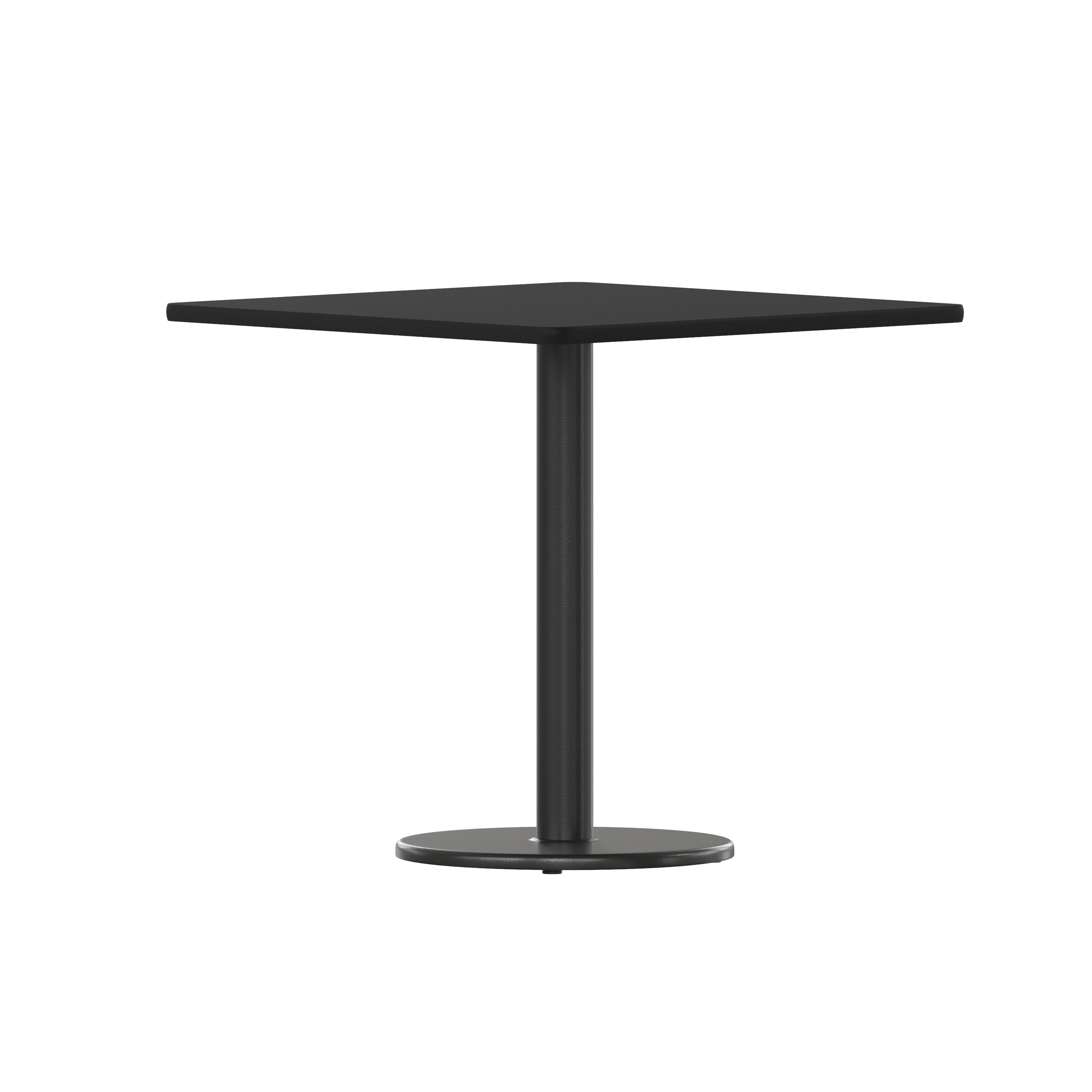 Flash Furniture 889142006336 Black Contemporary/Modern Dining Table, Wood veneer with Black Metal Pedestal Base 30-Inches L x 31.13-Inches H