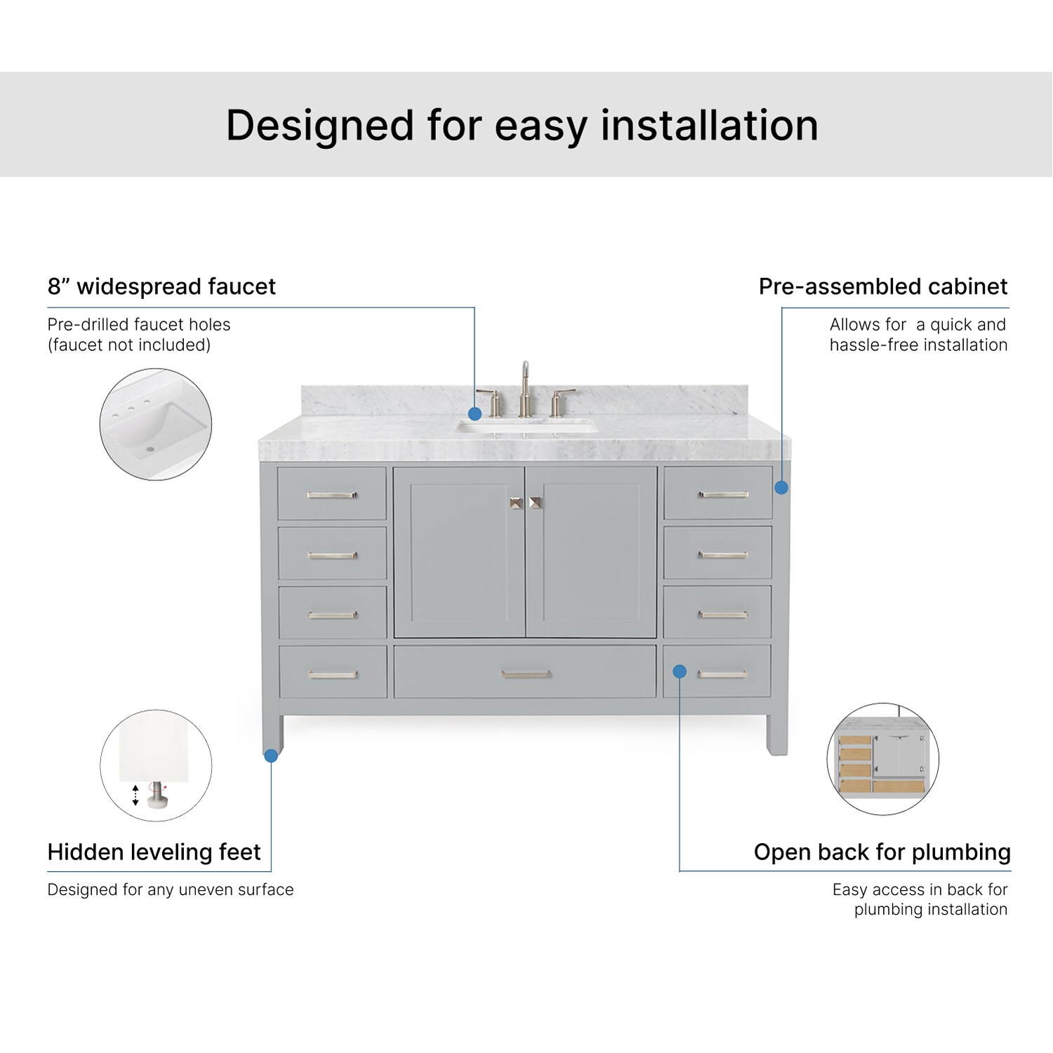 ARIEL A060SCW5RVOGRY Bath-Vanity-Combo - View #7