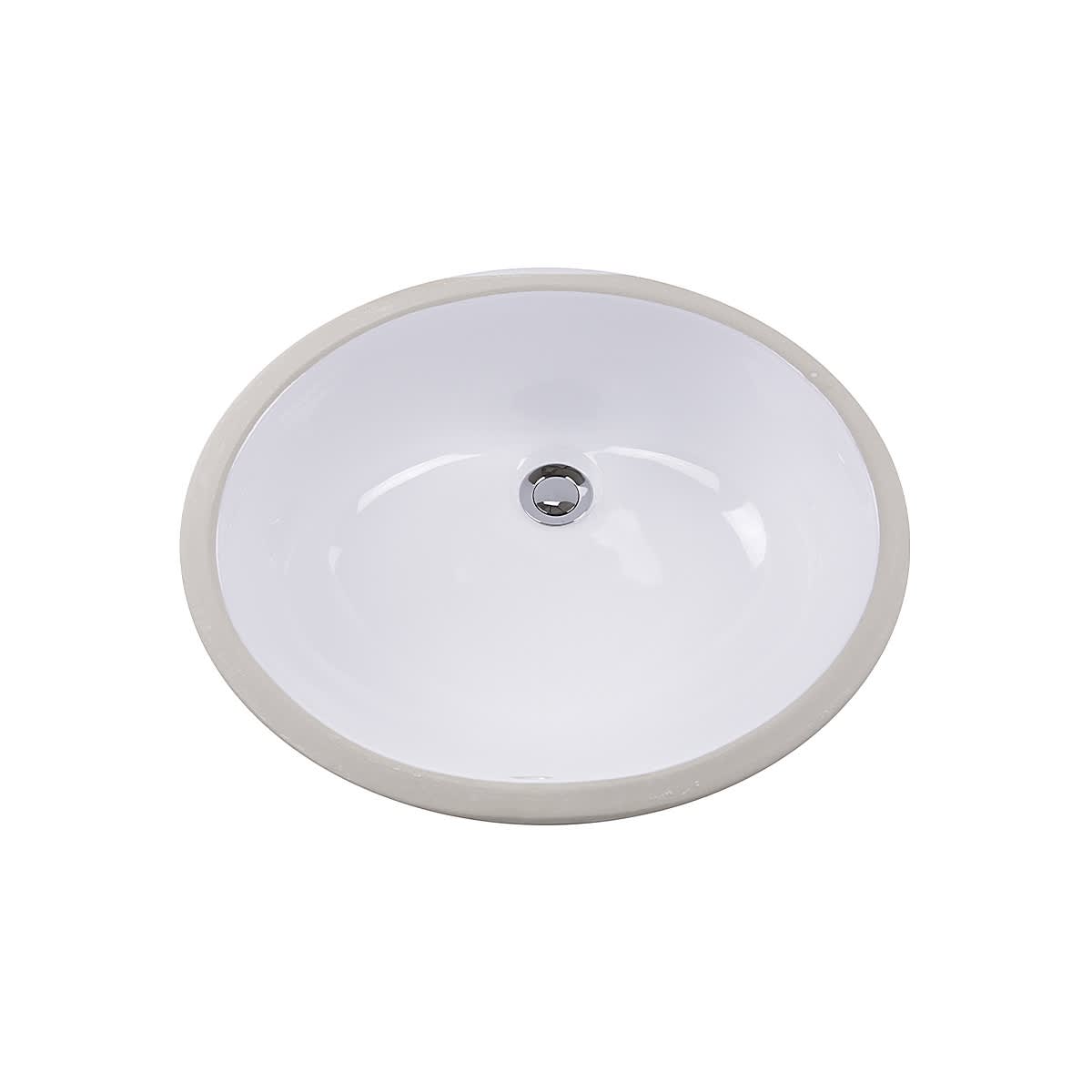 Nantucket  Sinks GB-15x12-W Glazed Bottom Undermount Ceramic Sink In White