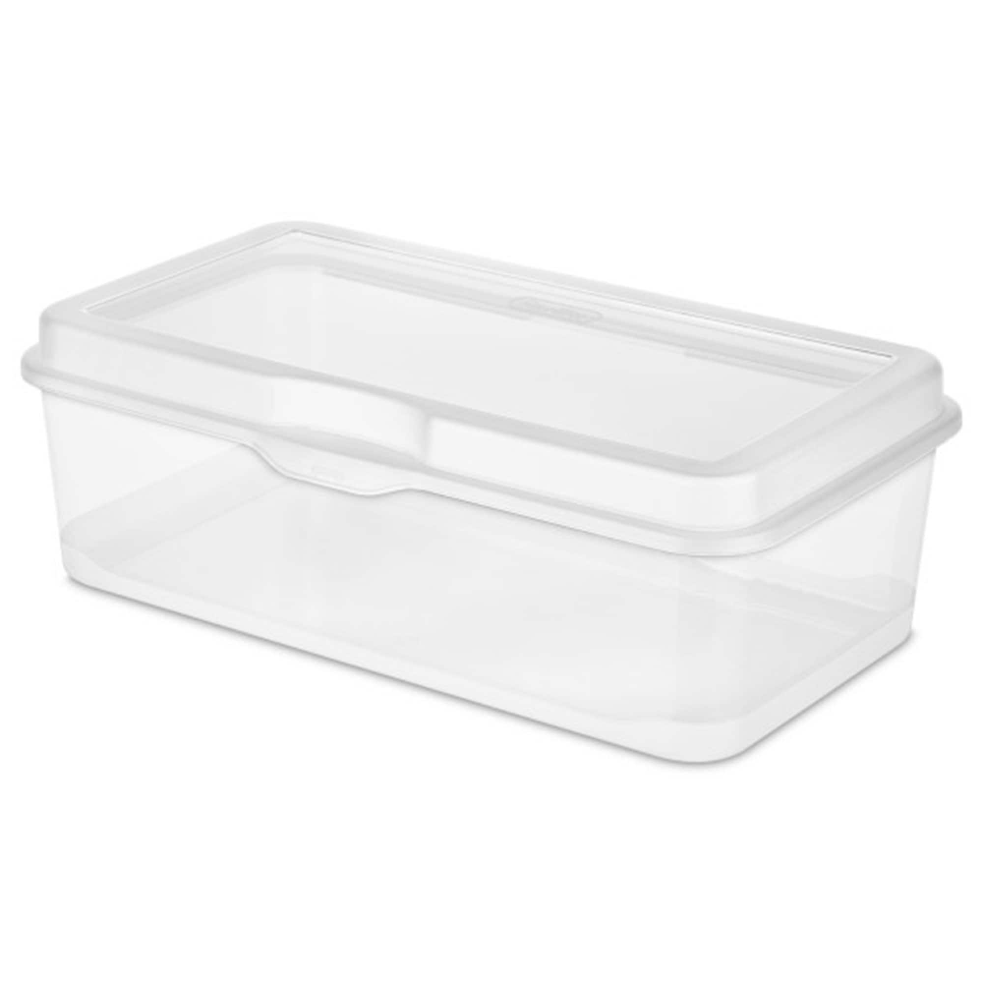 Sterilite 109510 24 -Pack Small 0.5 -Gallons ( 2 -Quarts ) Clear Stackable Tote with Latching Lid