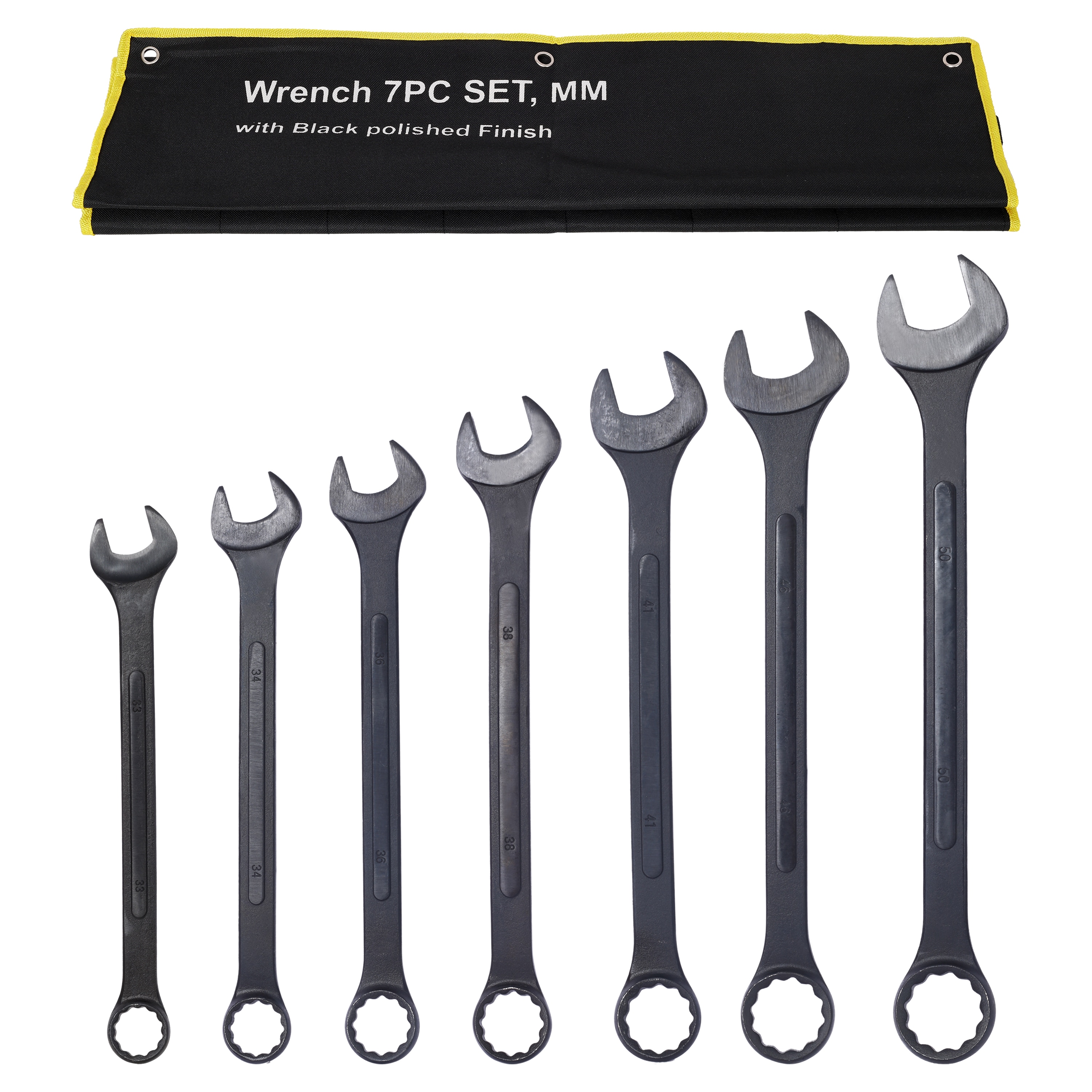MiniEpic 7 Piece Large Metric Wrench Set Carbon Steel Construction with Bag