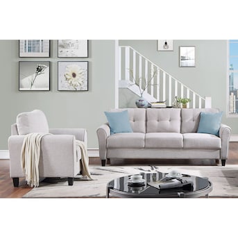 JASMODER Modern Light Grey Linen Sofa in the Couches, Sofas & Loveseats ...