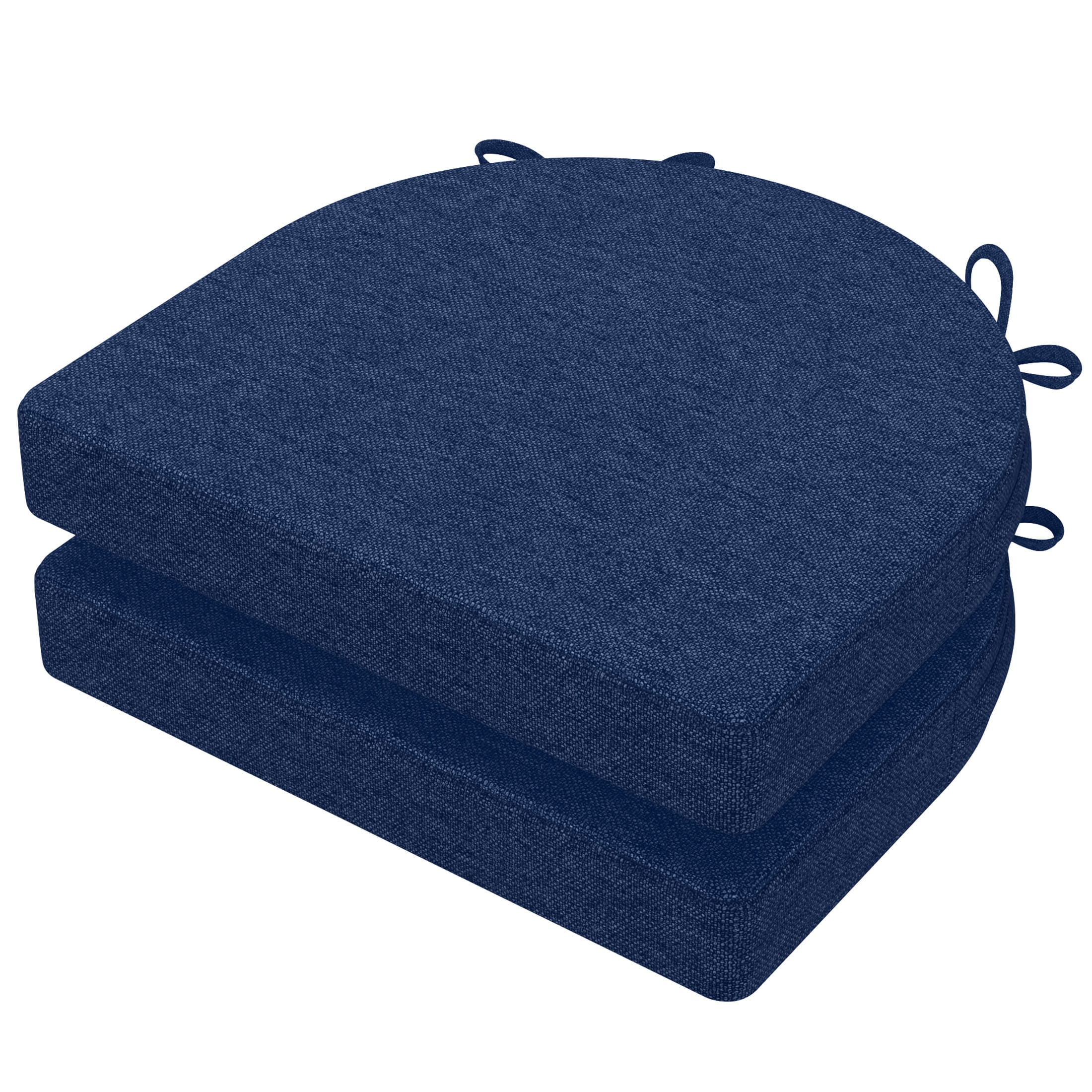 AAAAAcessories LS-DCCLU-SHENLAN-2P Blue Solid Chair Cushion