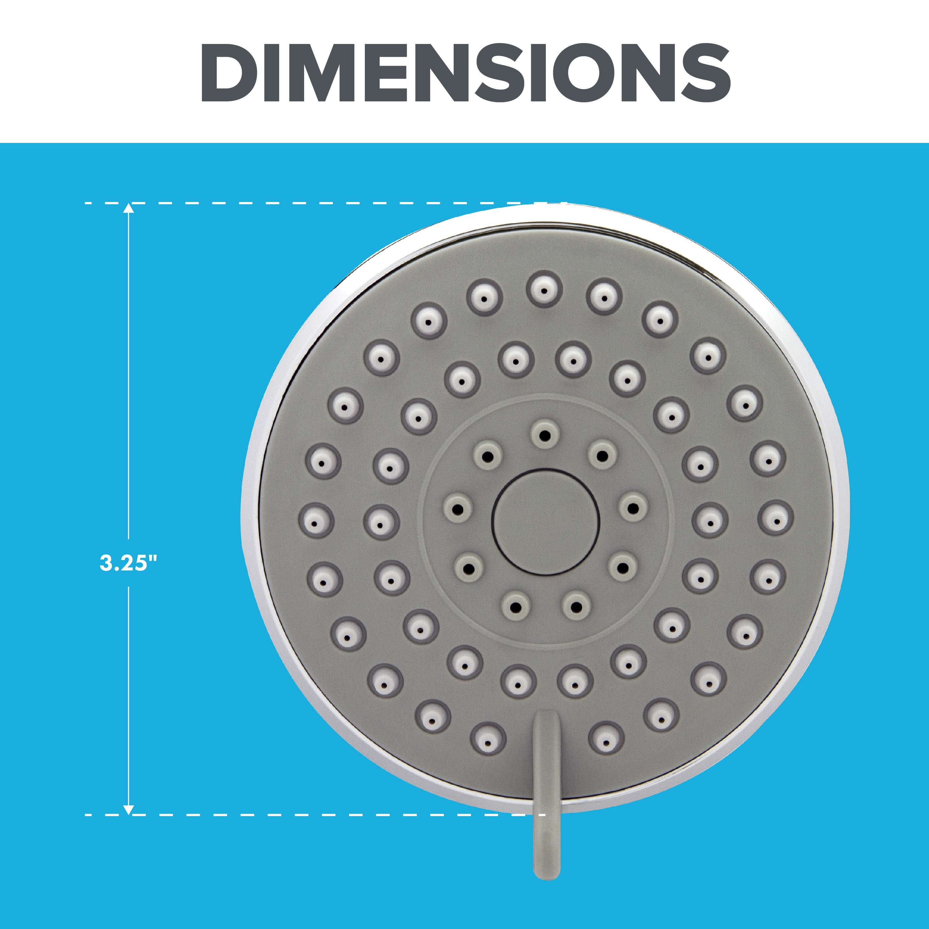 Chrome Handheld Wall Mounted Shower Head with 3 Spray Settings