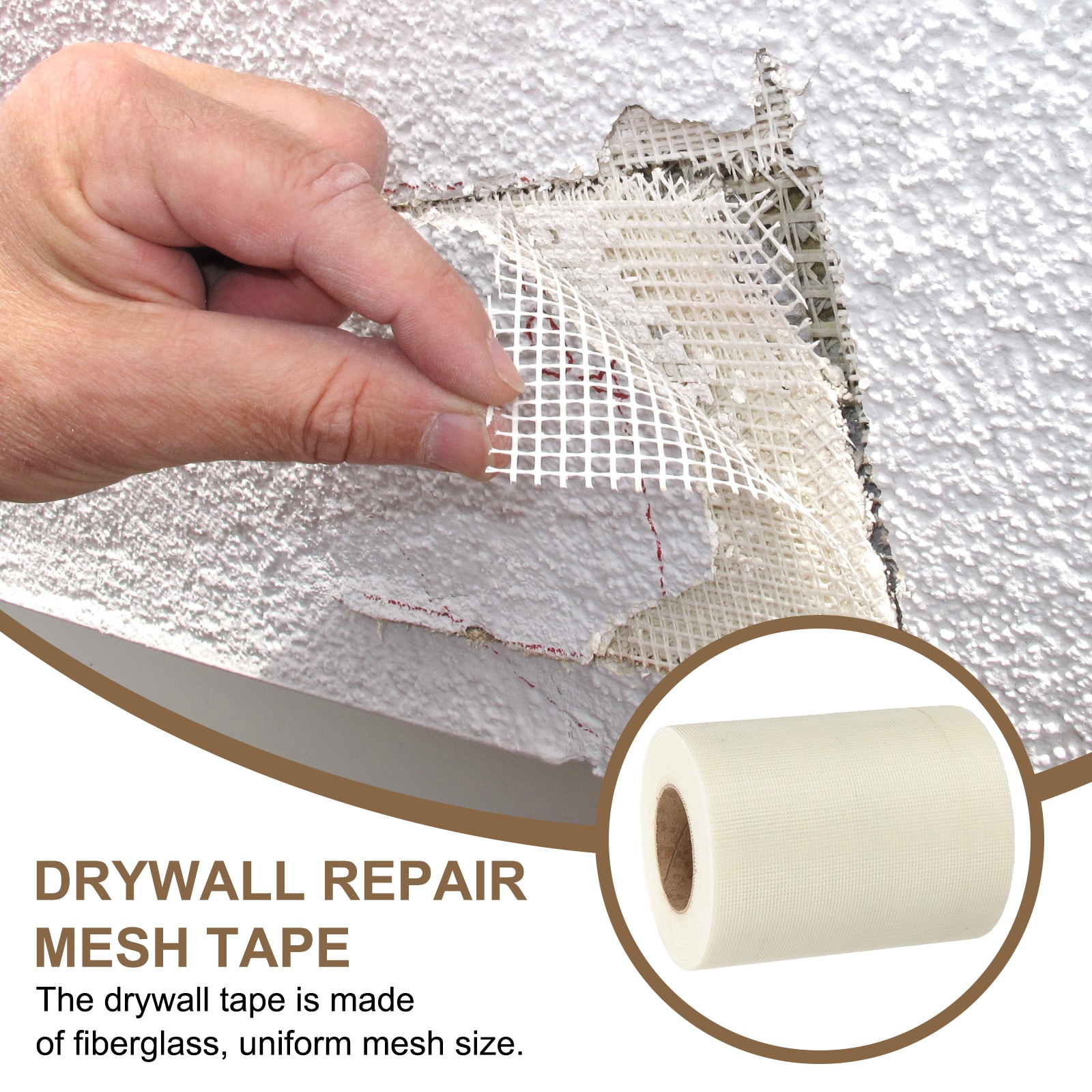 Curated visual reference: Gallery Detail: Patikil Drywall Repair Mesh Tape 8 Inch X 164 Ft