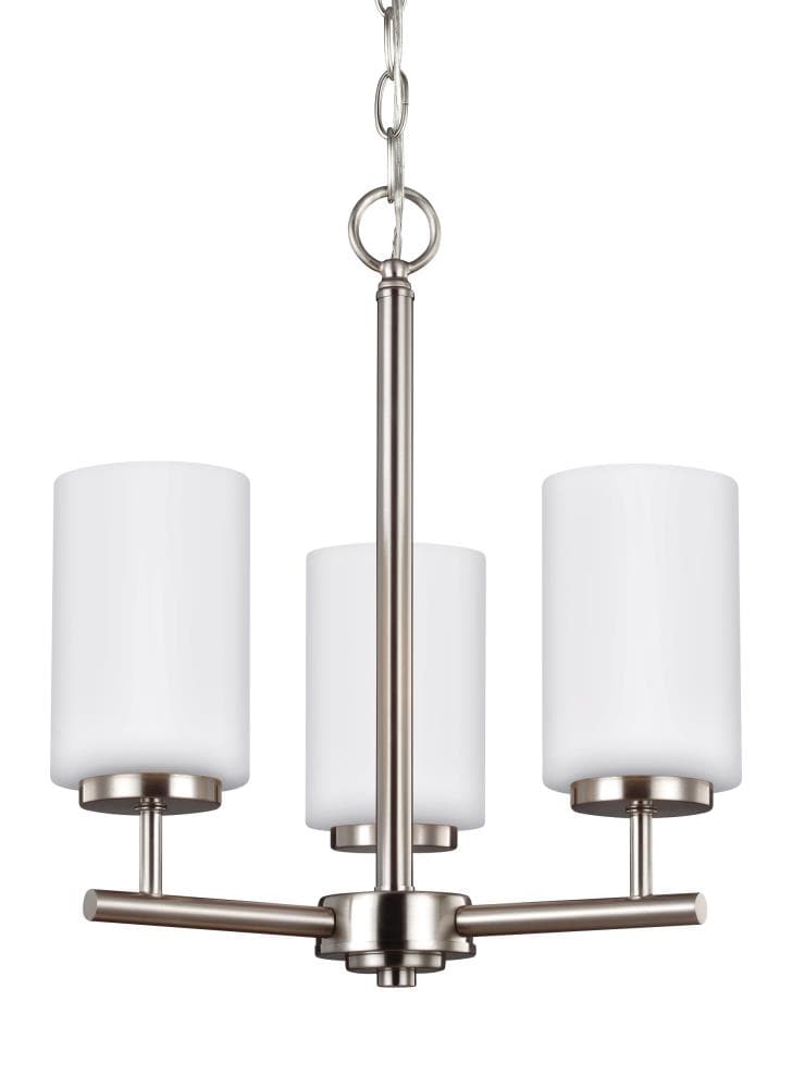 Generation Lighting 31160EN3-962 Oslo 3 -Light Brushed Nickel Modern/contemporary For Use in Dining Rooms, Foyers, Kitchens, Chandelier