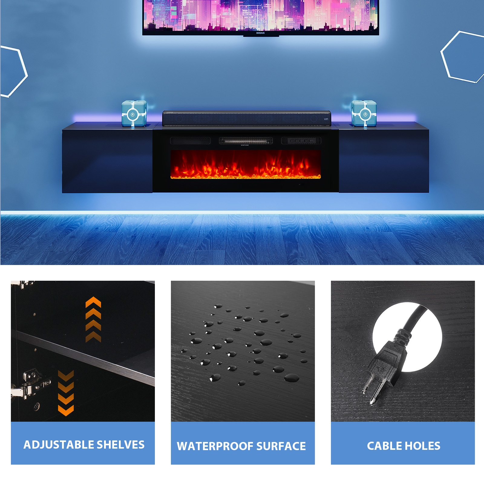 Bapipro TE03A302B Electric-Fireplaces - View #7