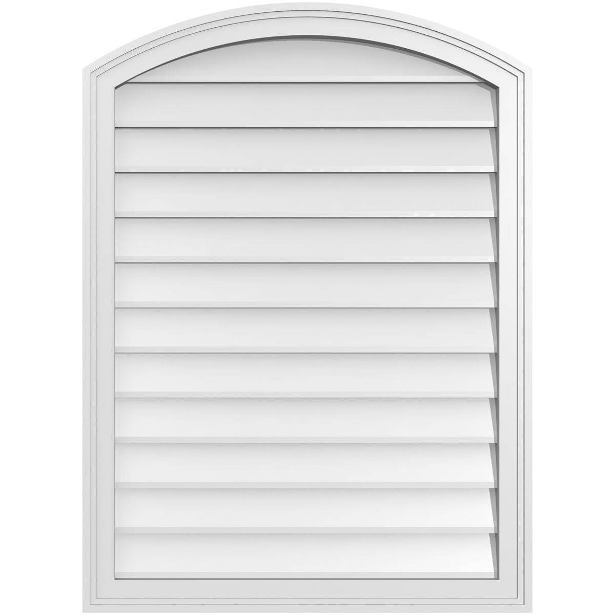 Ekena Millwork GVPAR28X3802SN 28-Inches x 38-Inches Off-white Round top PVC Gable Louver Vent