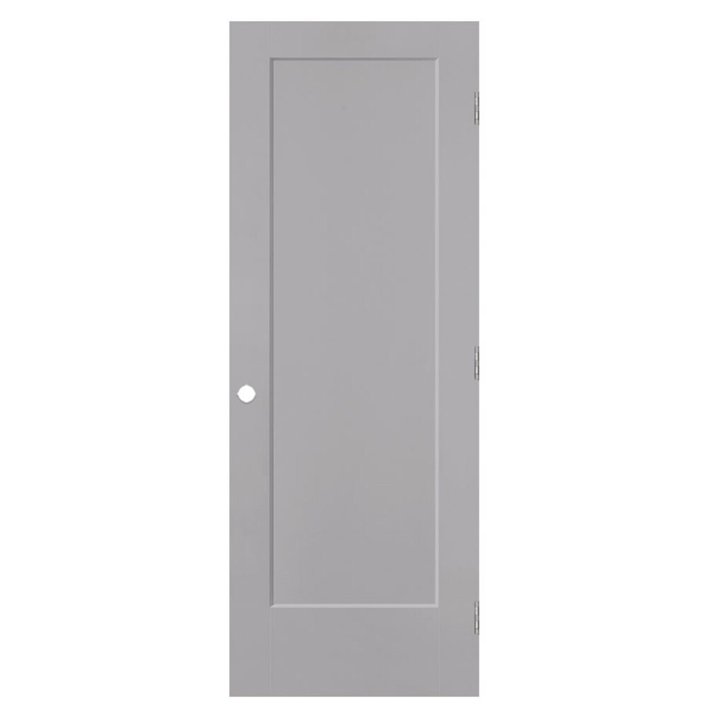 Masonite 826007 30-in x 80-in Driftwood Hollow core 1-panel square Left hand Smooth Prefinished Molded composite Flat Jamb Single Prehung Interior Door
