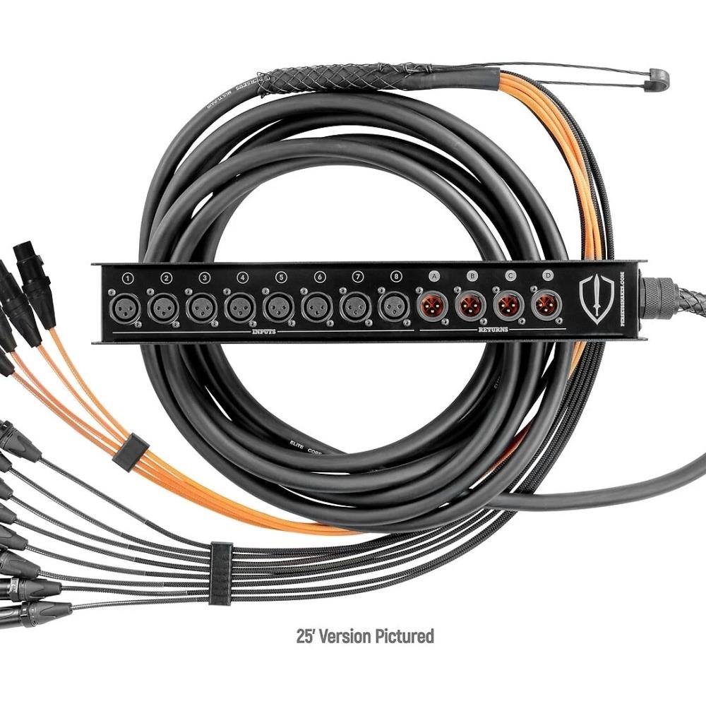  TCNCD387994 Elite Core Audio ELI-PERS84-BF100 100 ft. Perseus 8-Channel Snake with 4 XLR Returns Box to Fan Snake with Techflex