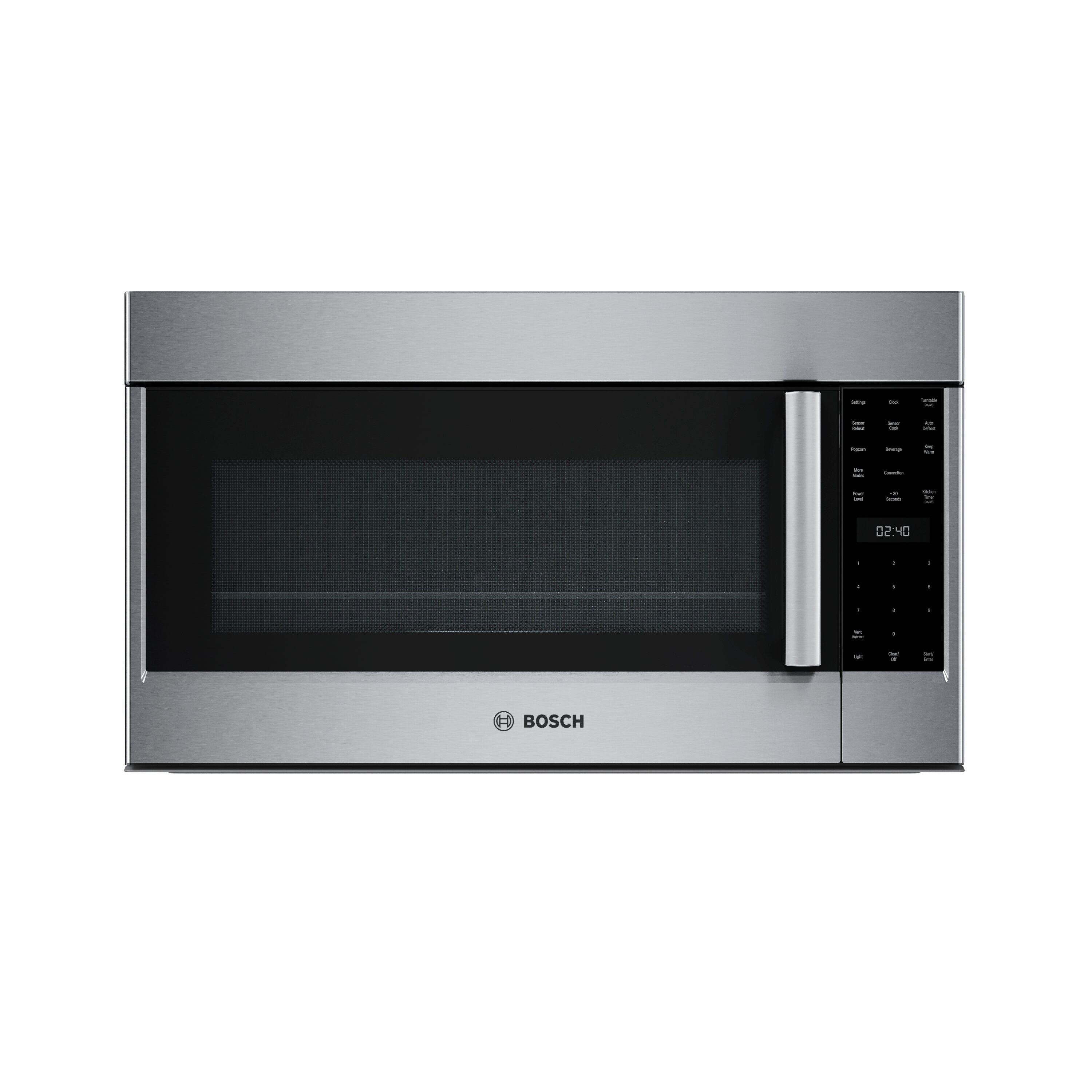 Bosch 800 Series 1.9-cu ft 1000-Watt 30-in Over-the-Range Convection Microwave with Sensor Cooking (Stainless Steel)