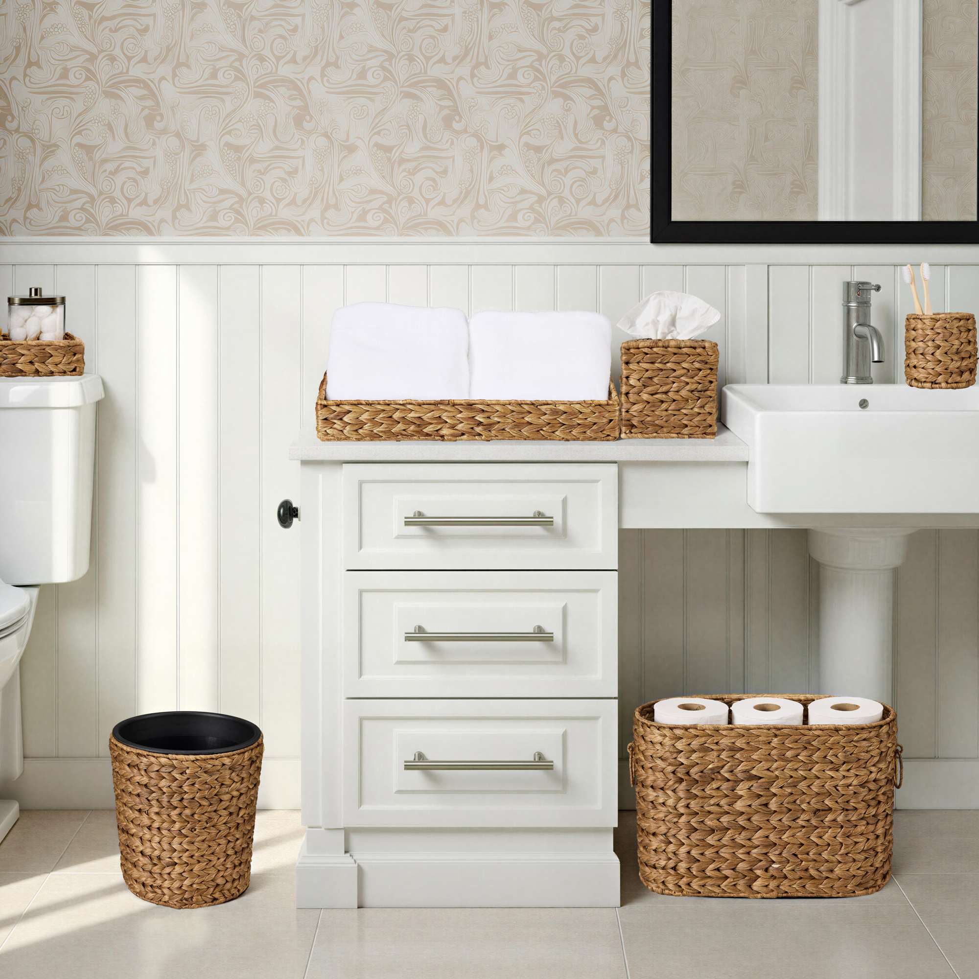 Best Choice Products 6-Pc Water Hyacinth Bathroom Storage Set