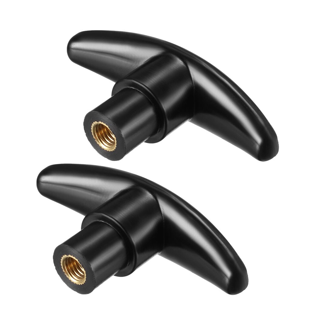 Unique Bargains T Knob Drawer Cabinet Handle M8 Diameter Metal Insert Female Thread Black 2pcs