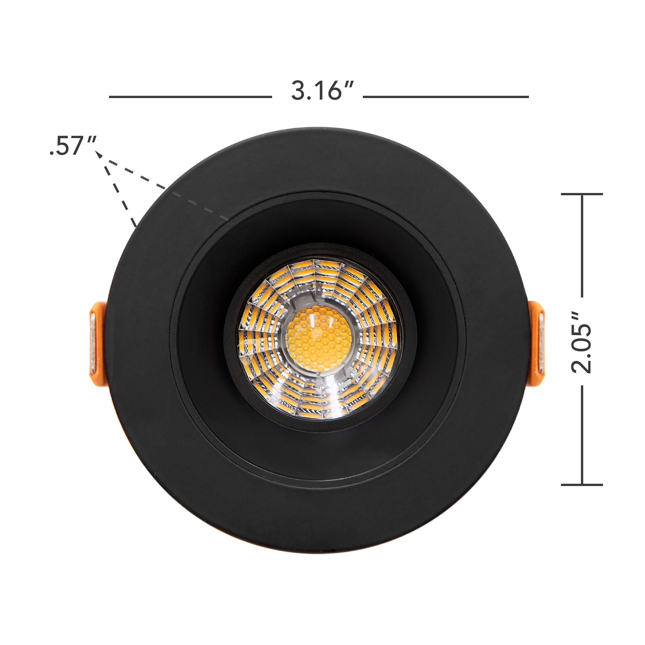 Black Aluminum 2-Inch Ultra-Thin Recessed LED Downlight