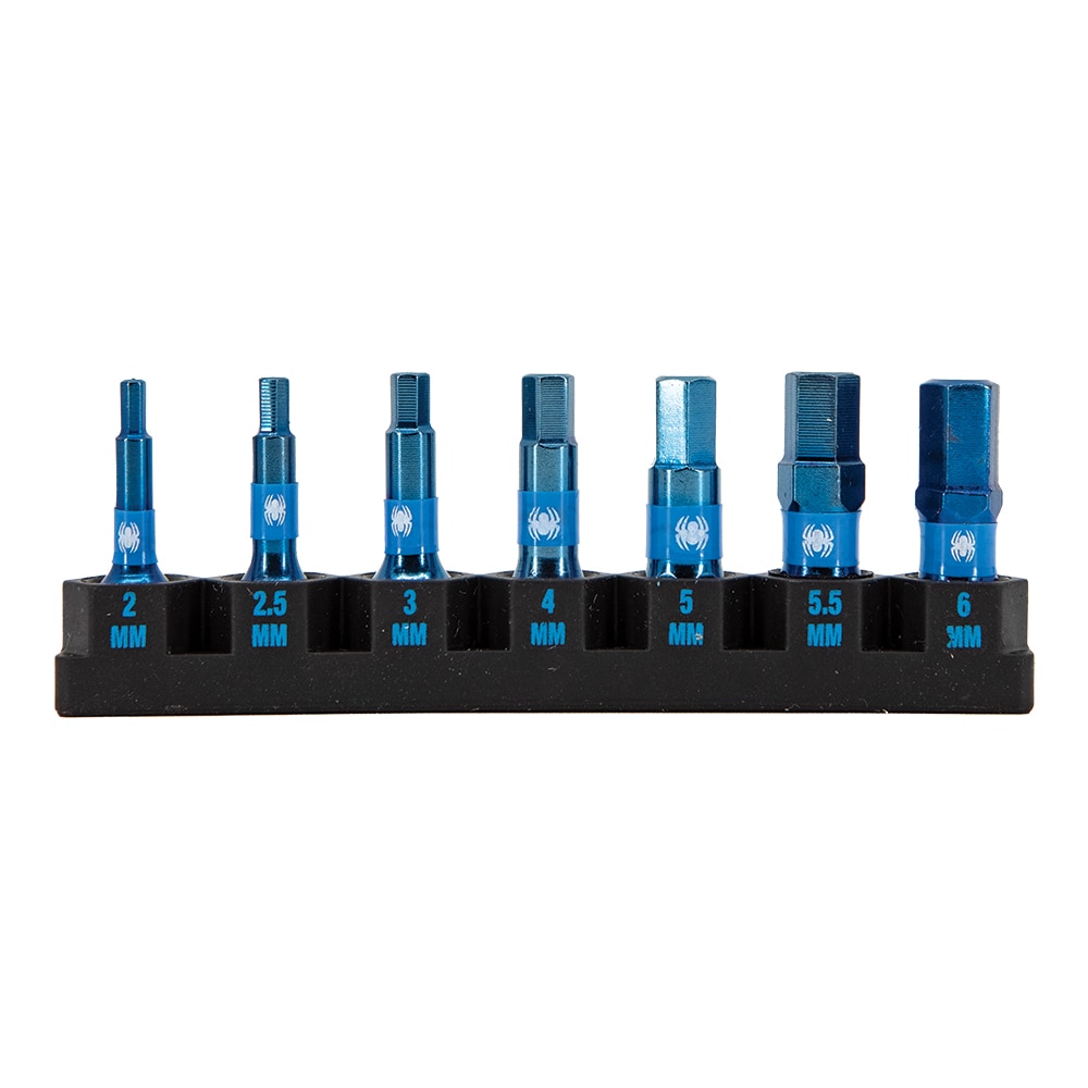 Spyder 19066 Mach-Blue 1/4-in x 1-in Impact Driver Bit Set 7 -Piece