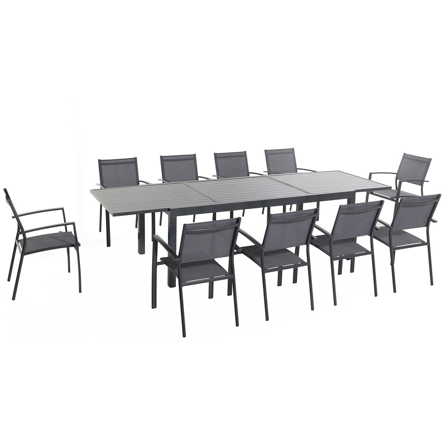 Hanover NAPLESDN11PC-GRY Patio-Dining-Sets - View #2