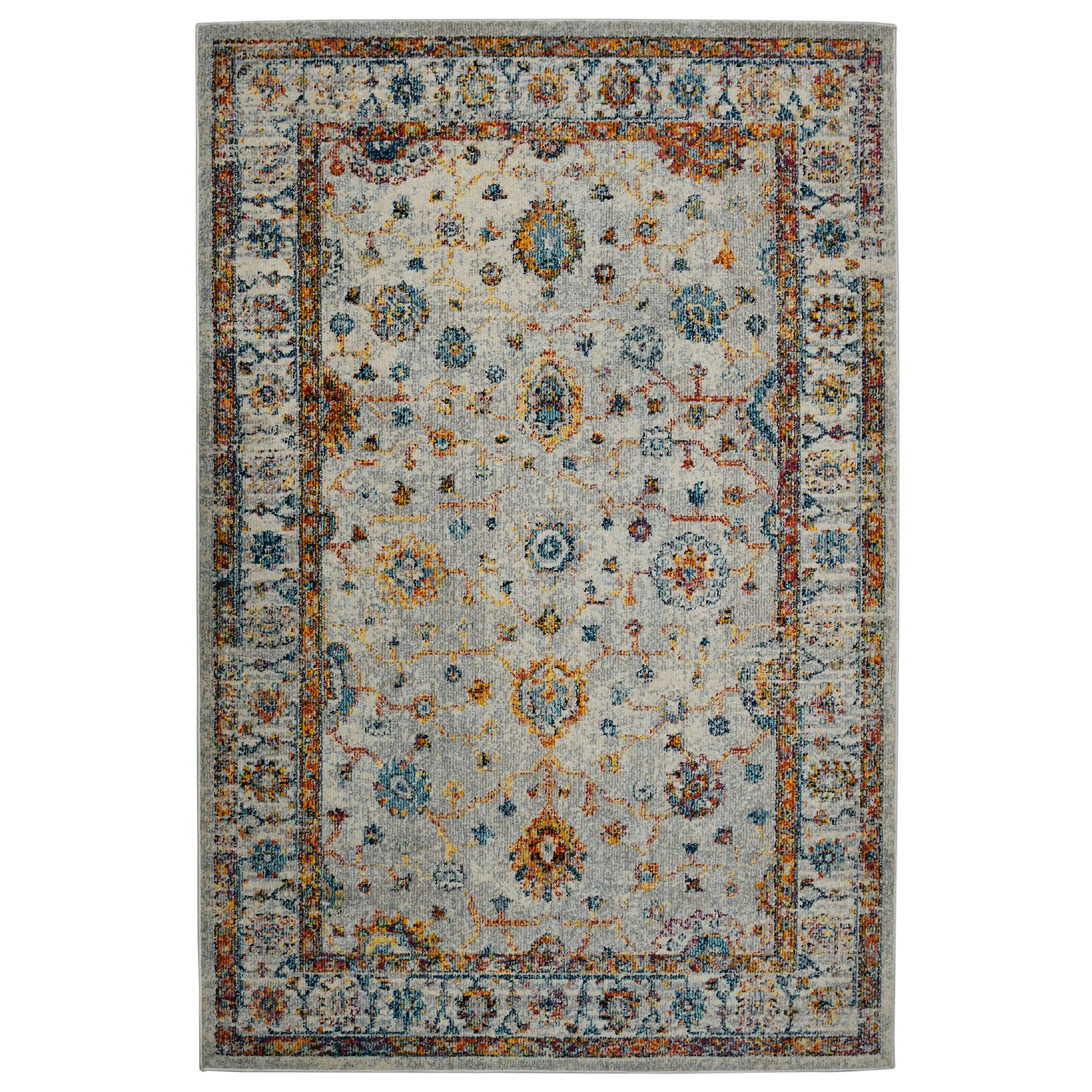 Uptown Bohemian Ivory 5' x 7' Synthetic Reversible Area Rug
