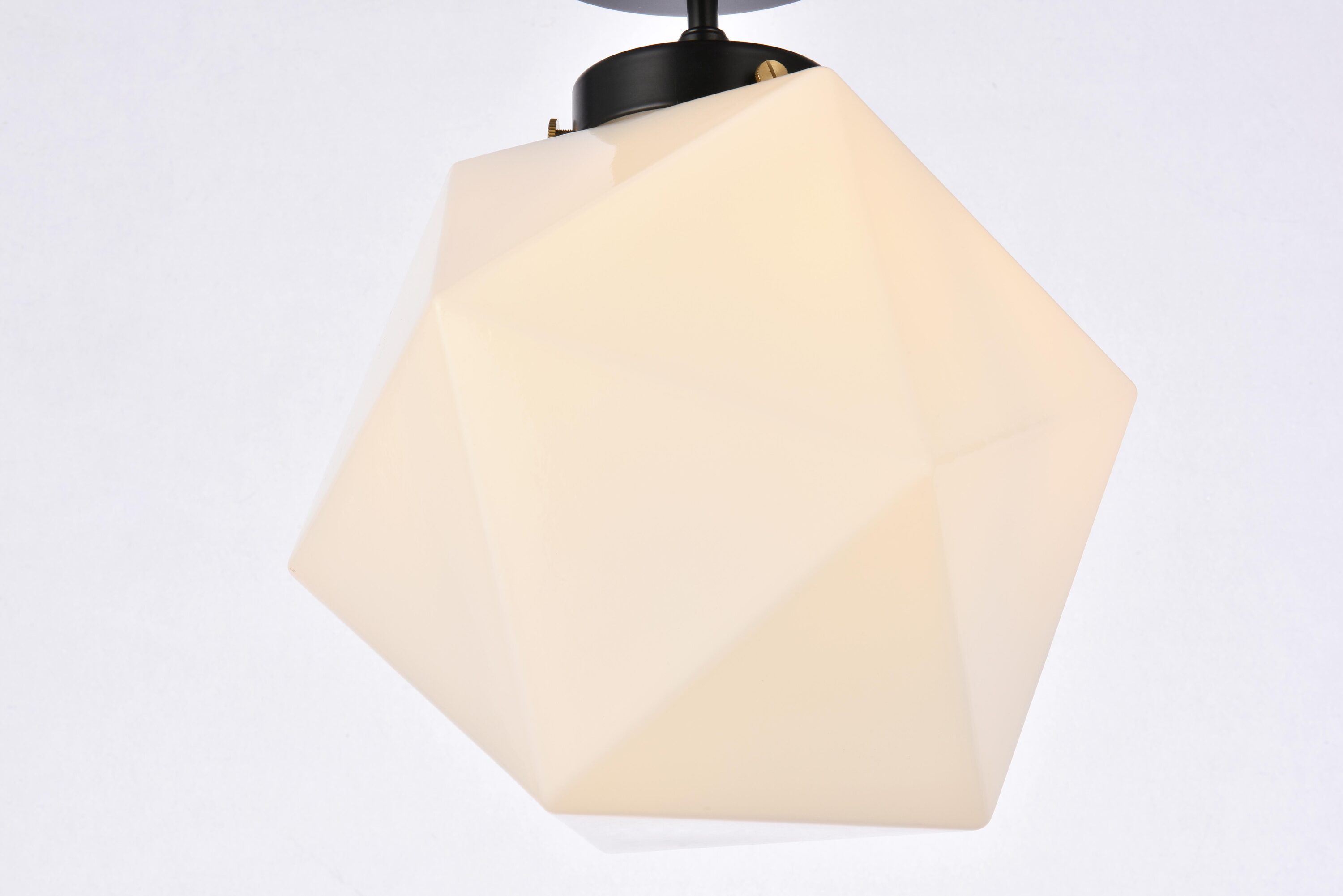 Modern Black and White Glass LED Flush Mount Light
