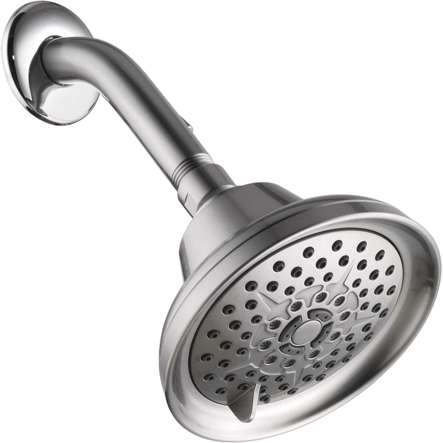 waterpar WPLO-SH33 6 -Spray Brushed Nickel 4.9-in Round Rain High Pressure Shower Head 2.5 GPM