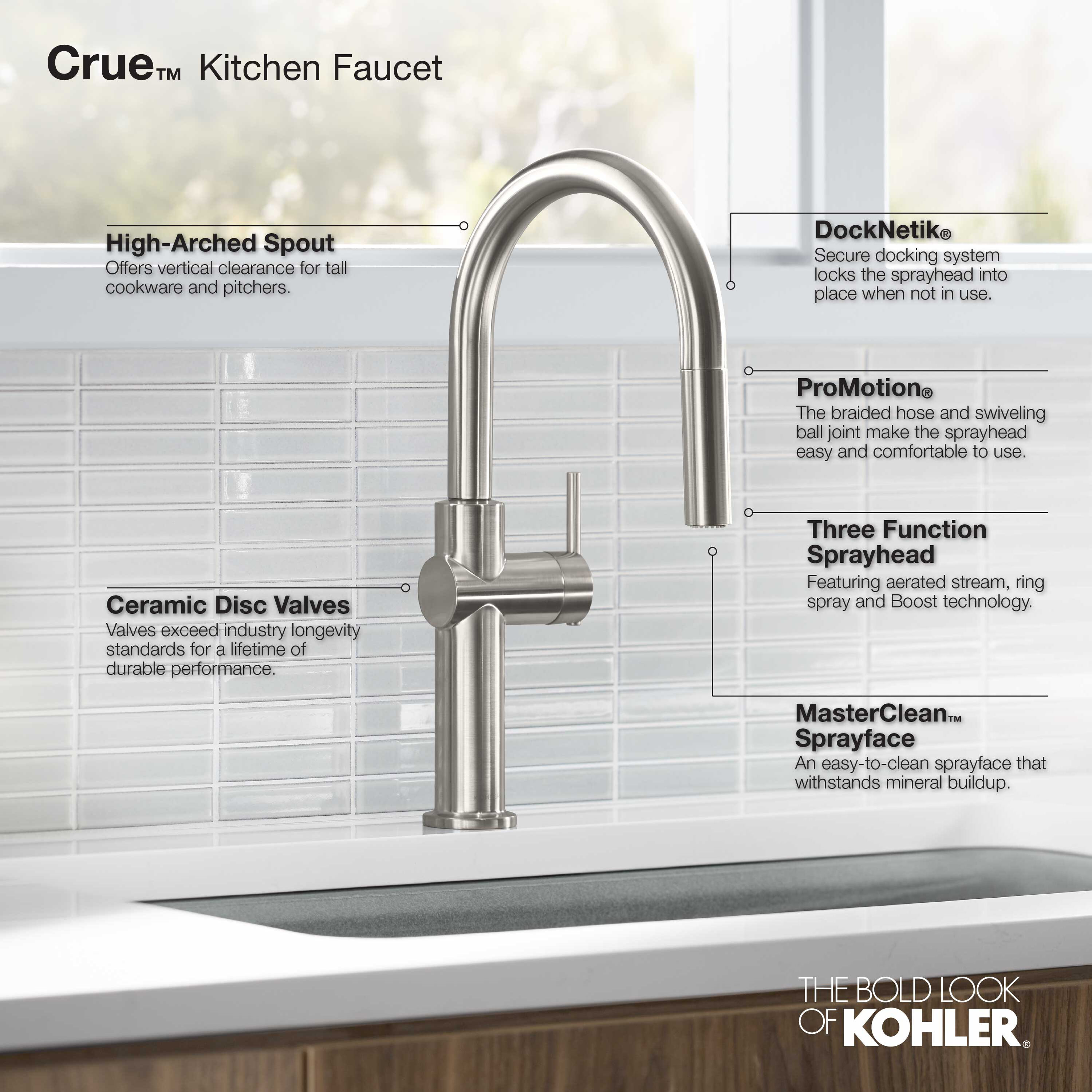 Kohler Crue Matte Black Single Handle Pull Down Kitchen Faucet With Sprayer Deck Plate Included 8549