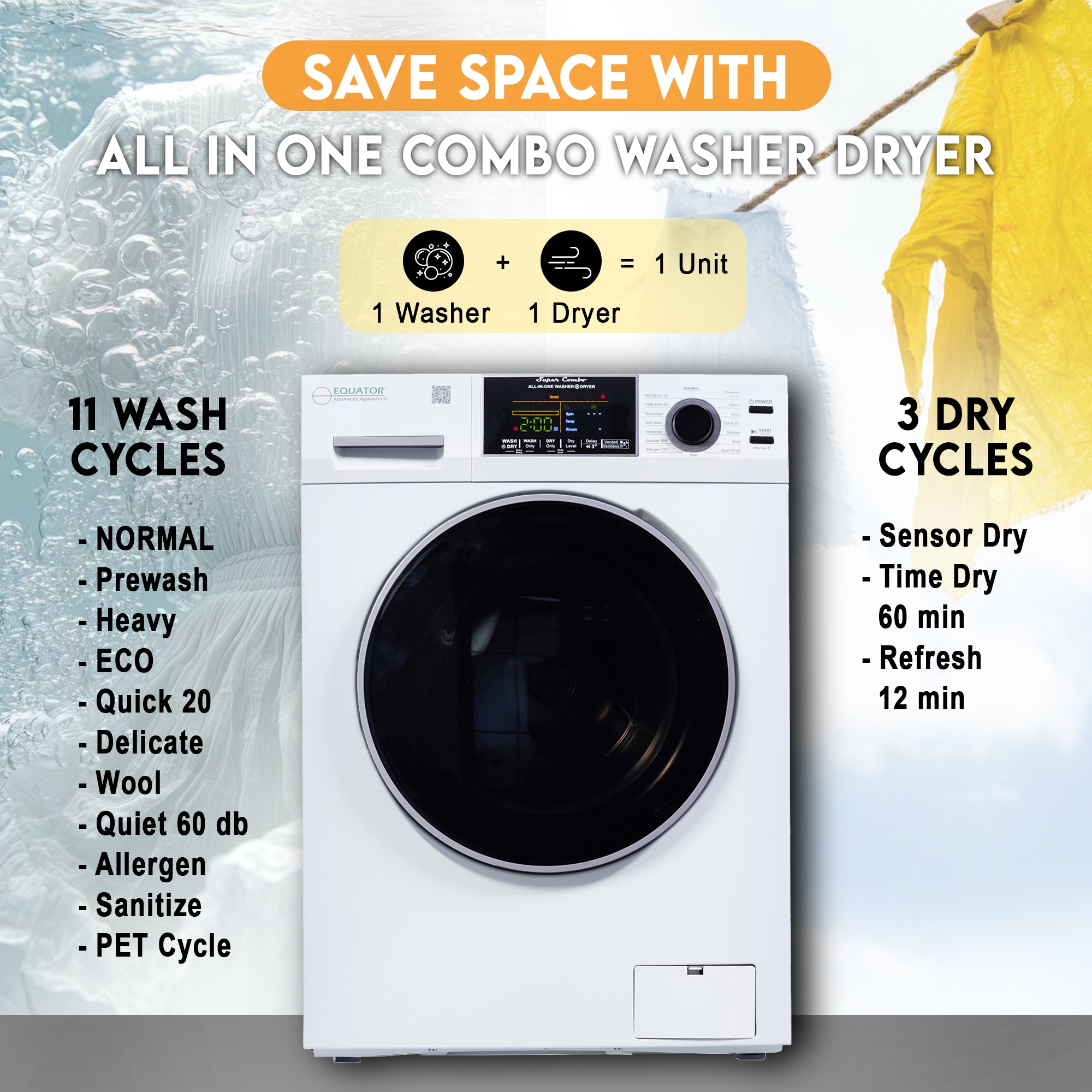 Equator Advanced Appliances EZ 5500 CV WHITE Combination-Washers-Dryers - View #14